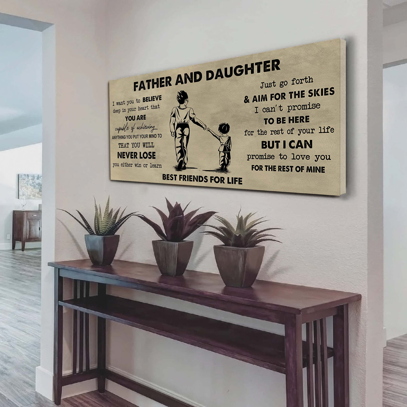 DRB Father And Daughter Best Friend For Life - You Will Never Lose Poster Canvas Gift For Daughter From Father -Photo Upload