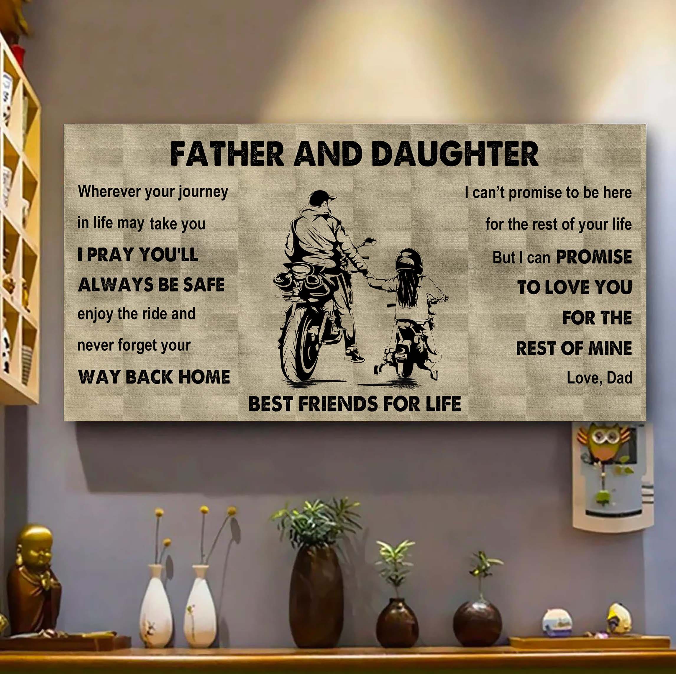 DRB Father And Daughter Best Friends For Life - Ver 2 Never Forget Your Way Back Home Poster Canvas Gift For Daughter From Father