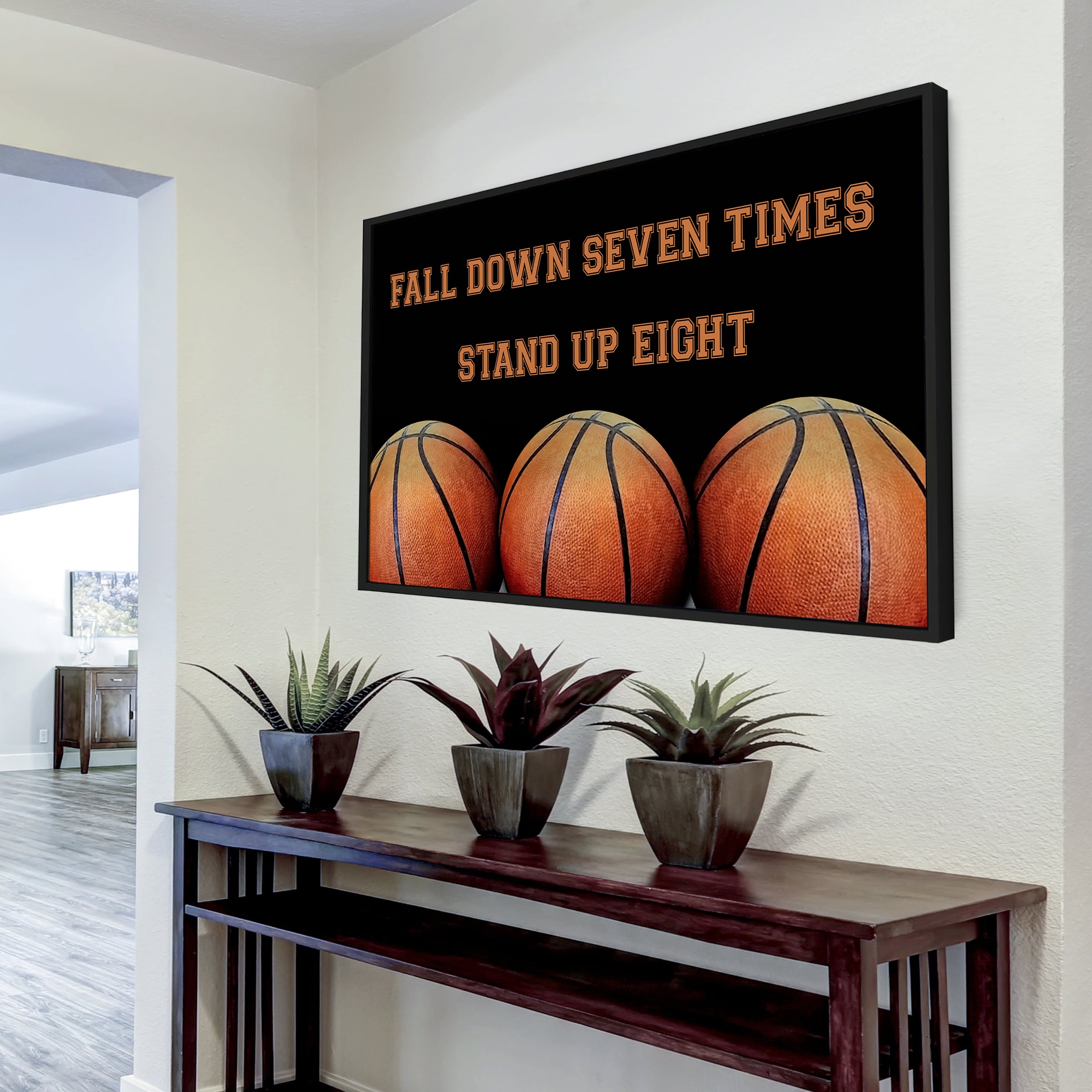 Basketball poster canvas fall down seven times stand up eight standard size