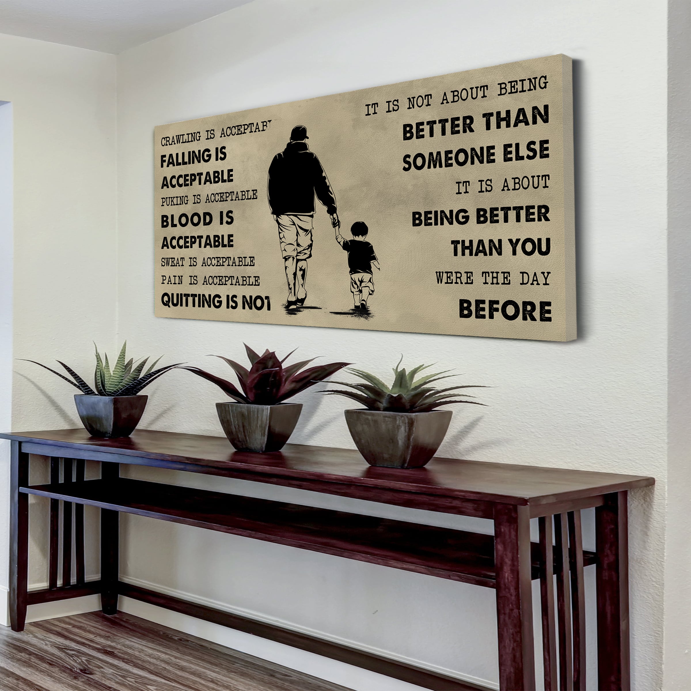 Soccer Poster Canvas From Dad To Son Quitting Is Not - It Is Not About Being Better Than Someone Else