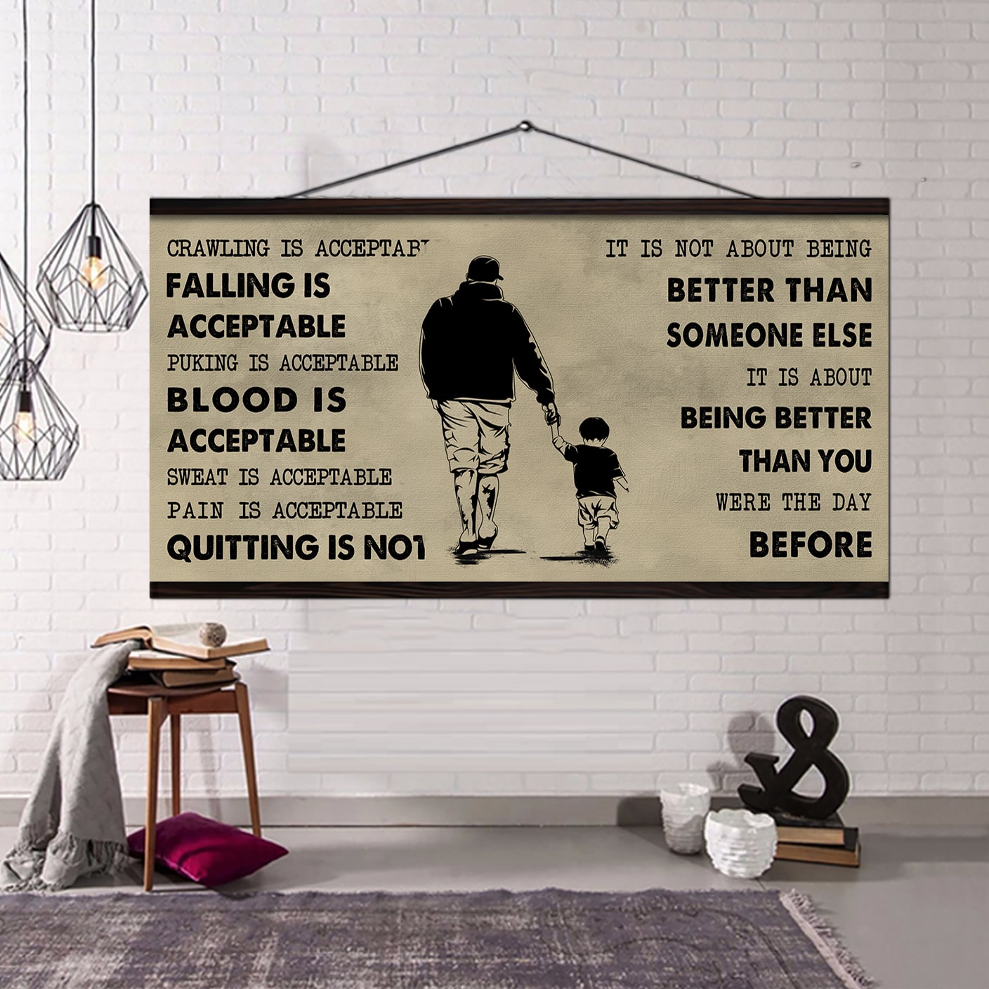 Soccer Poster Canvas From Dad To Son Quitting Is Not - It Is Not About Being Better Than Someone Else