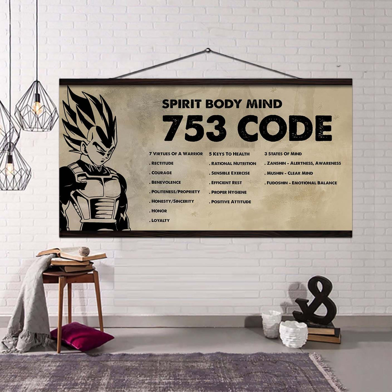 Spartan Poster Canvas 7 5 3 Code Motivation Quotes