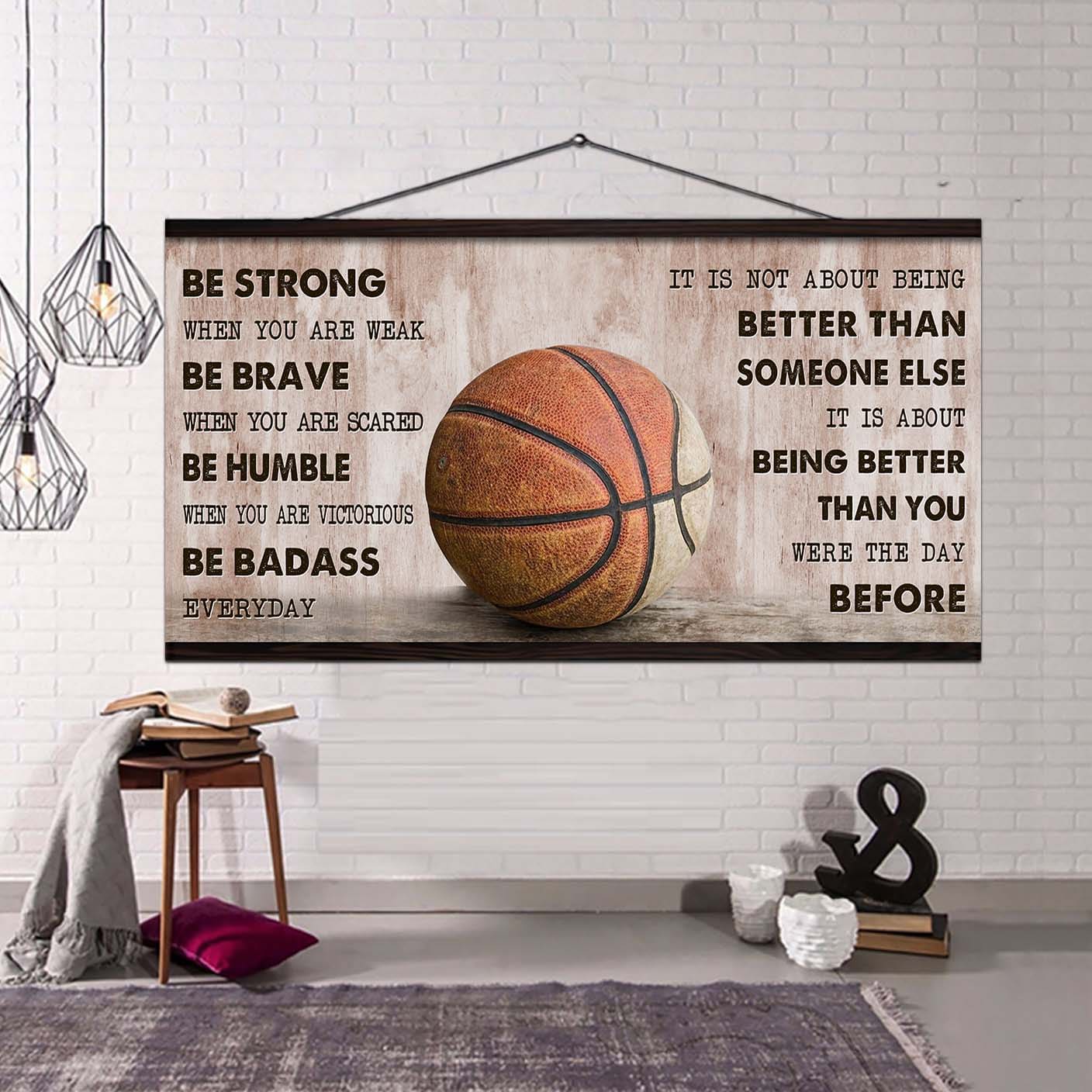 Softball canvas It Is Not About Being Better Than Someone Else - Be Strong When You Are Weak