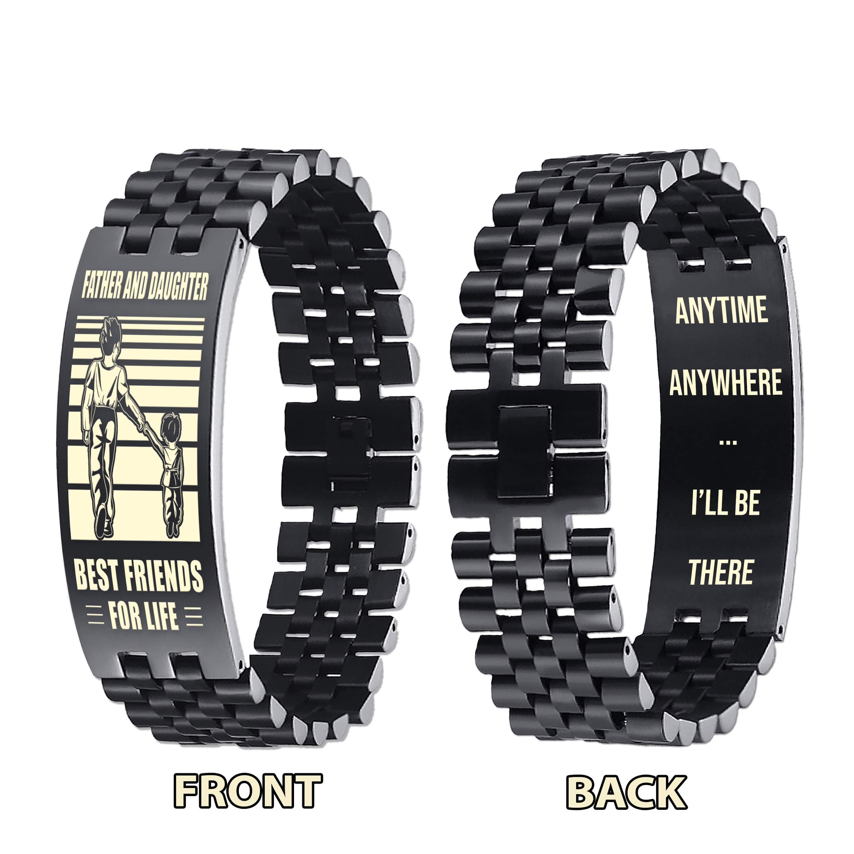 ANT Personalized Double Sided Bracelet Father And Son Best Friends For Life - Message on the back side