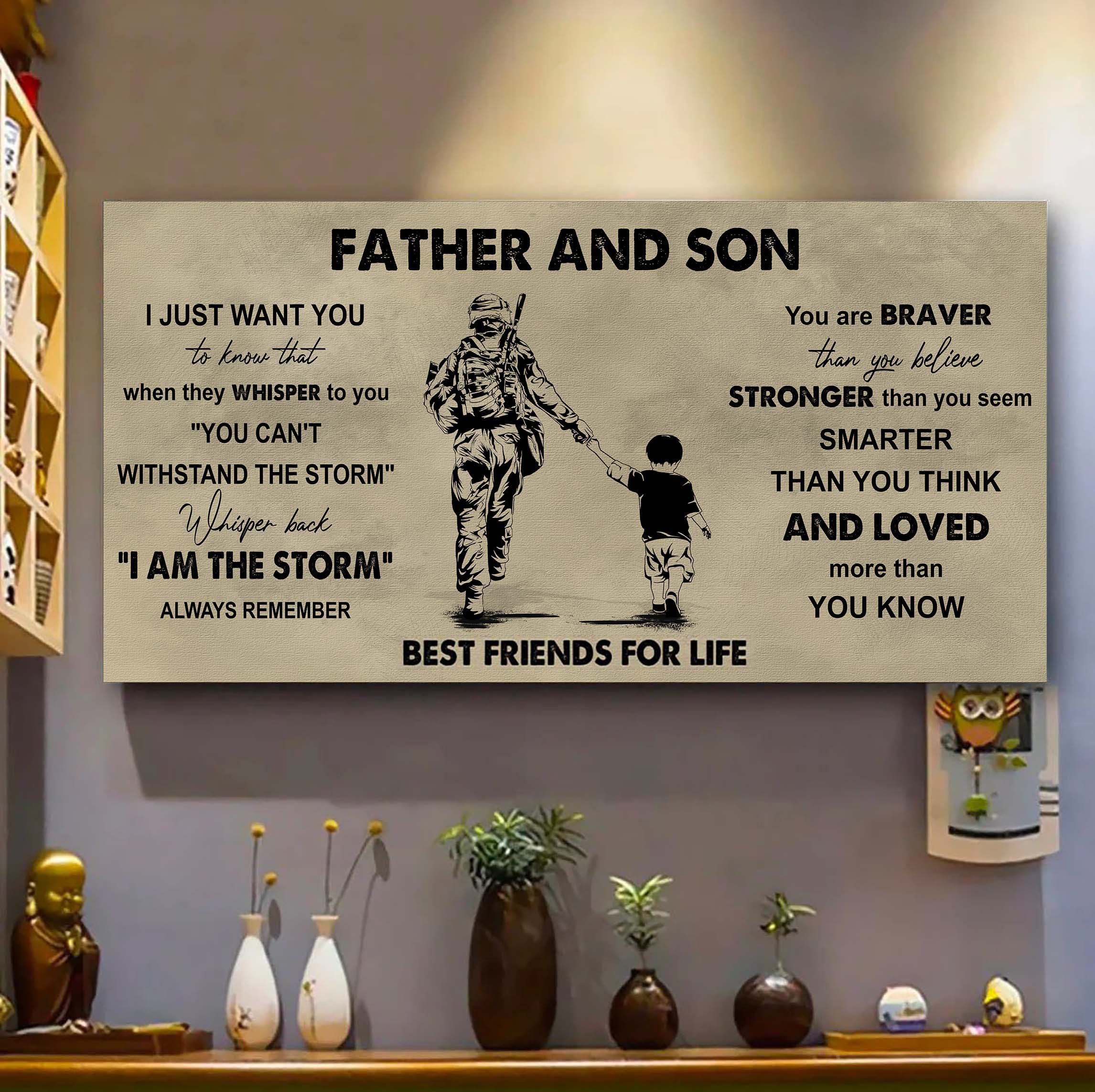 DRB Father And Daughter Best Friends For Life - I Am The Storm Poster Canvas Gift For Daughter From Father-Photo Upload