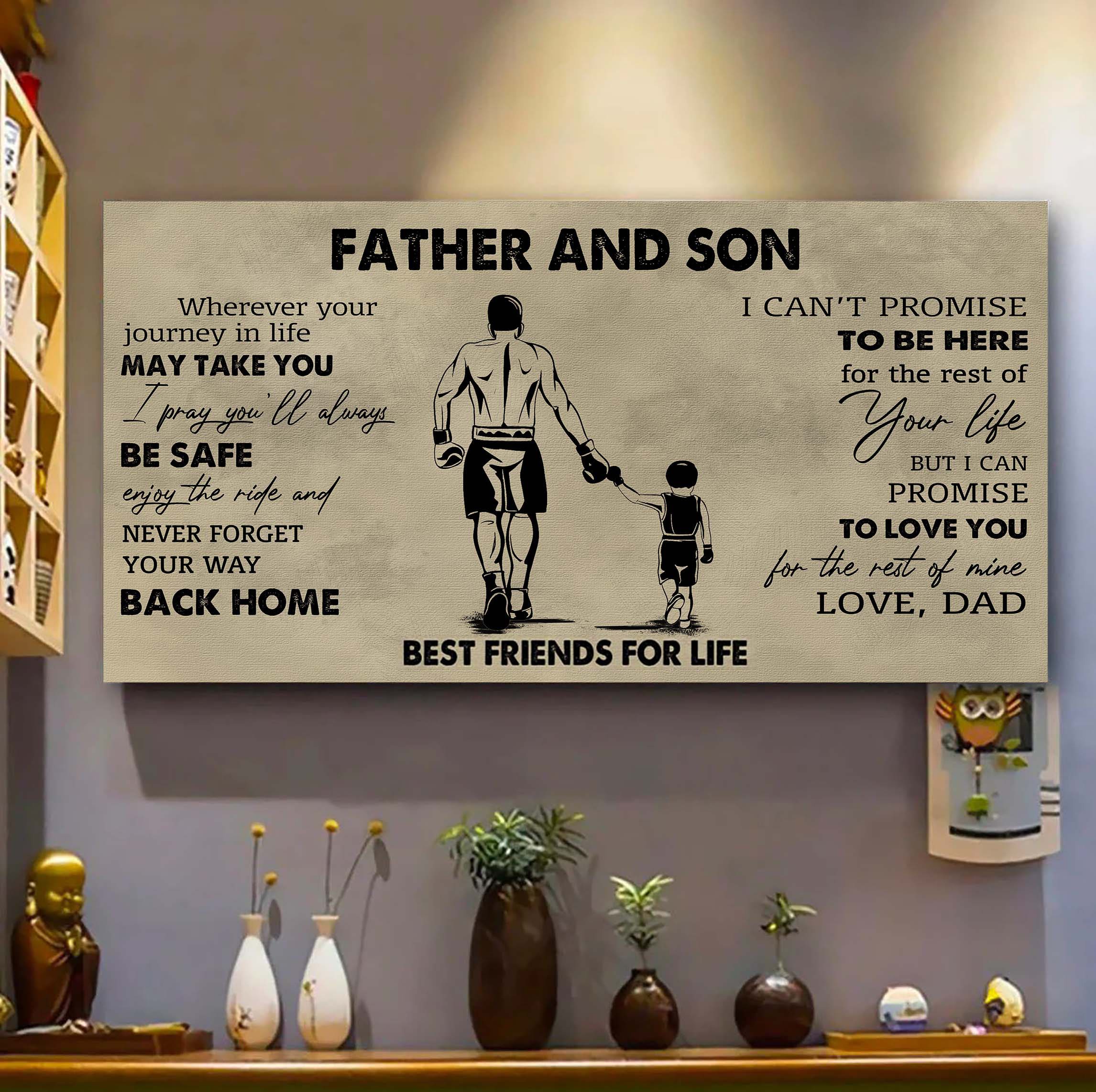 Family Father And Son Best Friends For Life - Never Forget Your Way Back Home Poster Canvas Gift For Son From Father