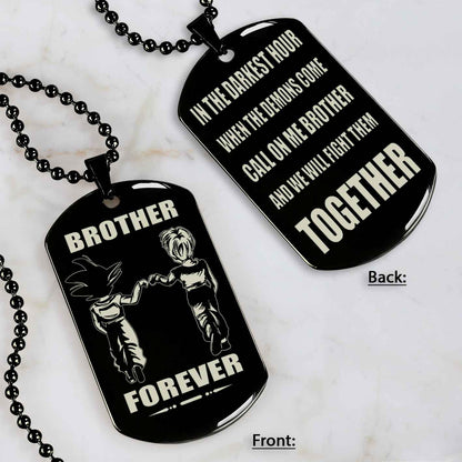 Brothers customizable engraved black dog tag double sided gift from brother, brother forever
