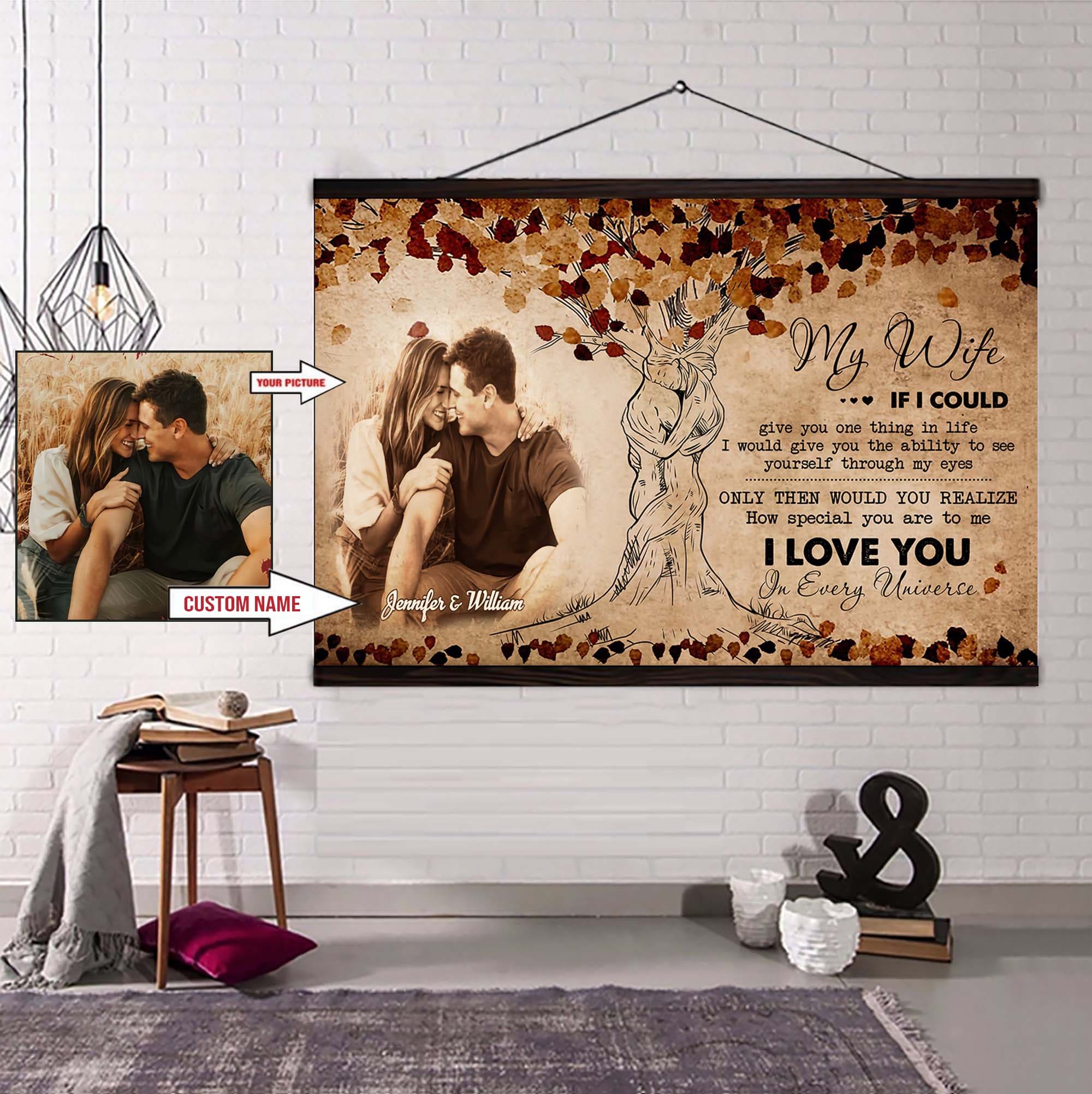 Valentines gifts-Poster canvas-Custom Image- Husband to Wife- If I could give you one thing in life