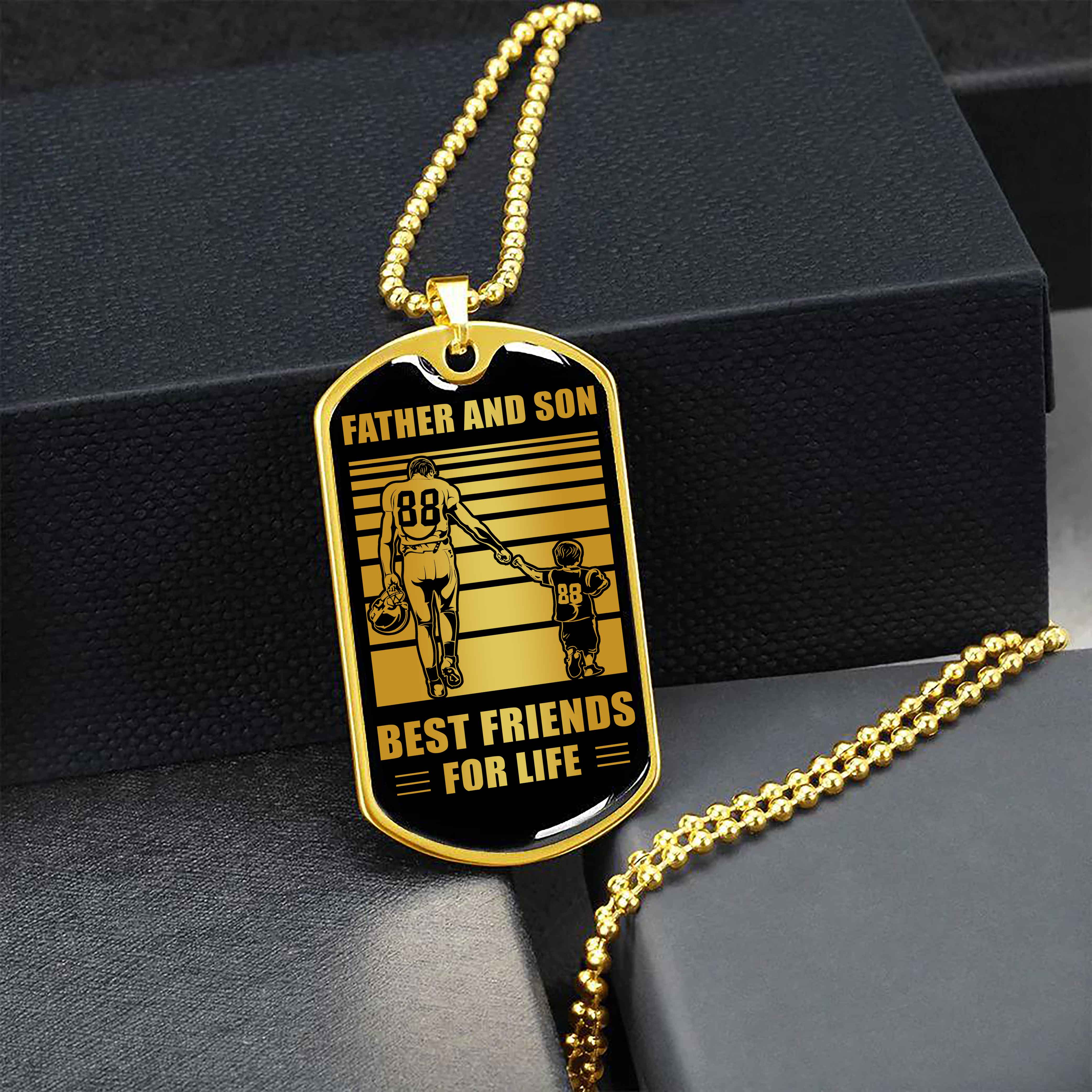 Viking Military Chain Silver Plated 18K Gold Plated Father And Son Best Friend For Life Gift For Your Son