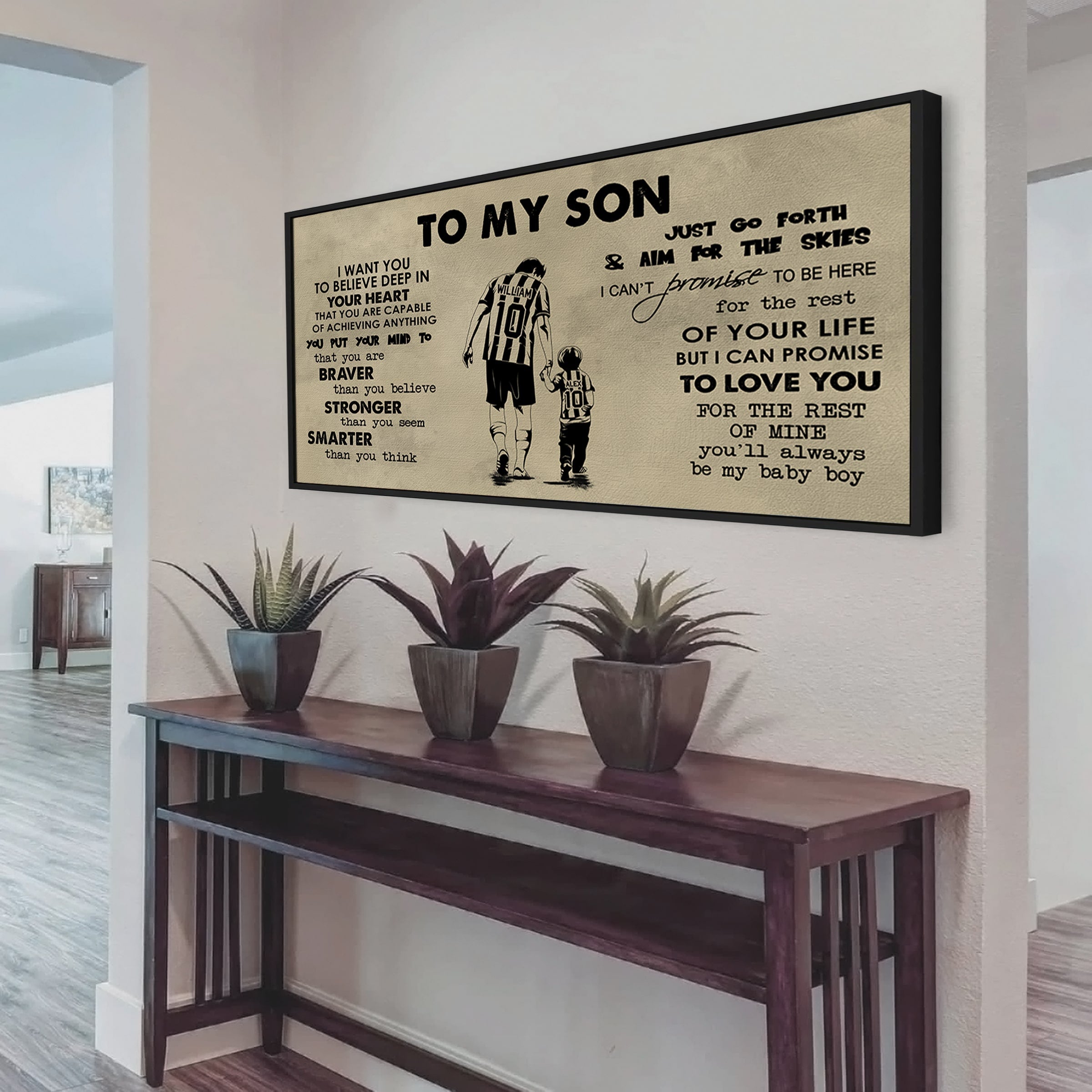 AMERICAN FOOTBALL TO MY SON- I WANT YOU TO BELIEVE- CANVAS POSTER