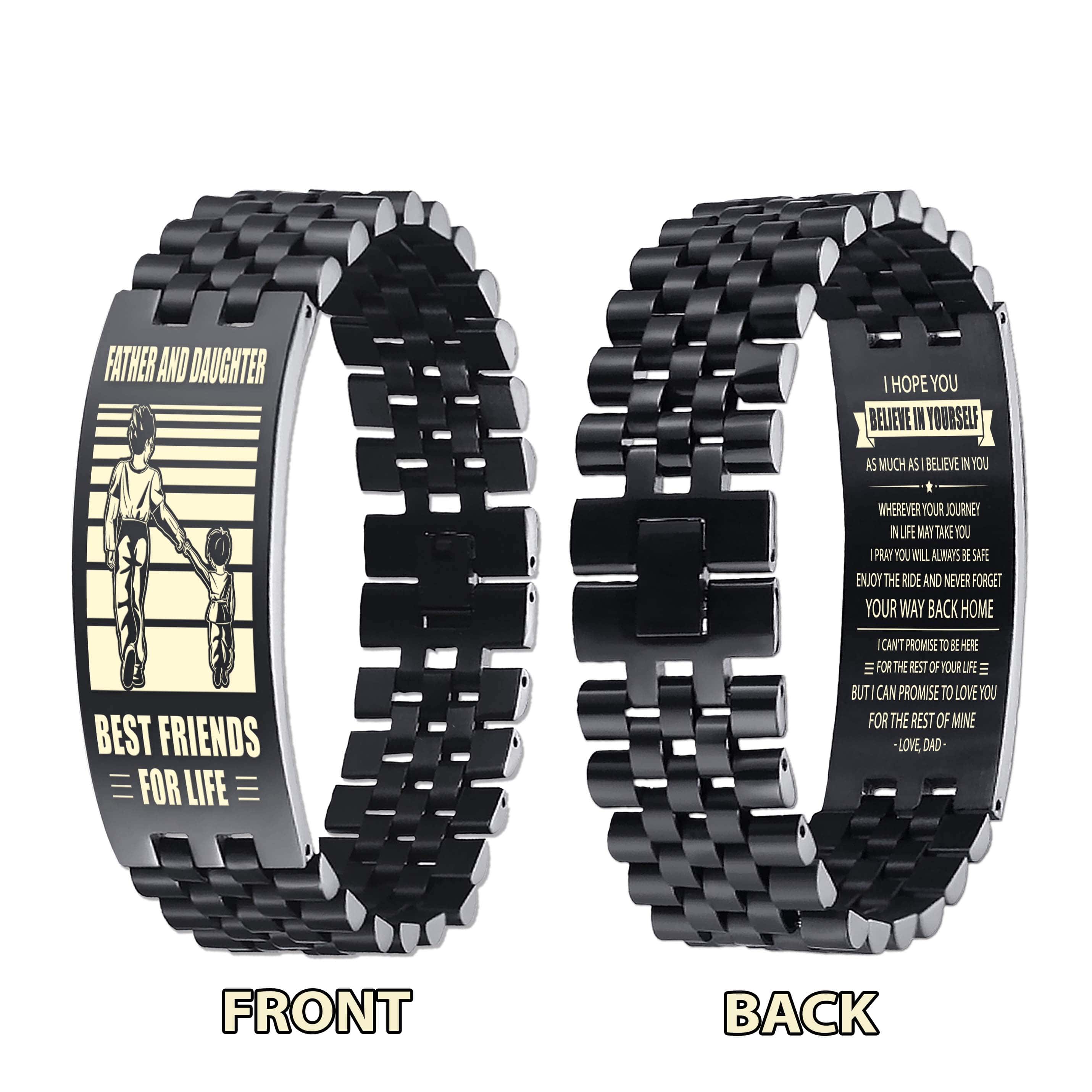 ANT Personalized Double Sided Bracelet Father And Son Best Friends For Life - Message on the back side