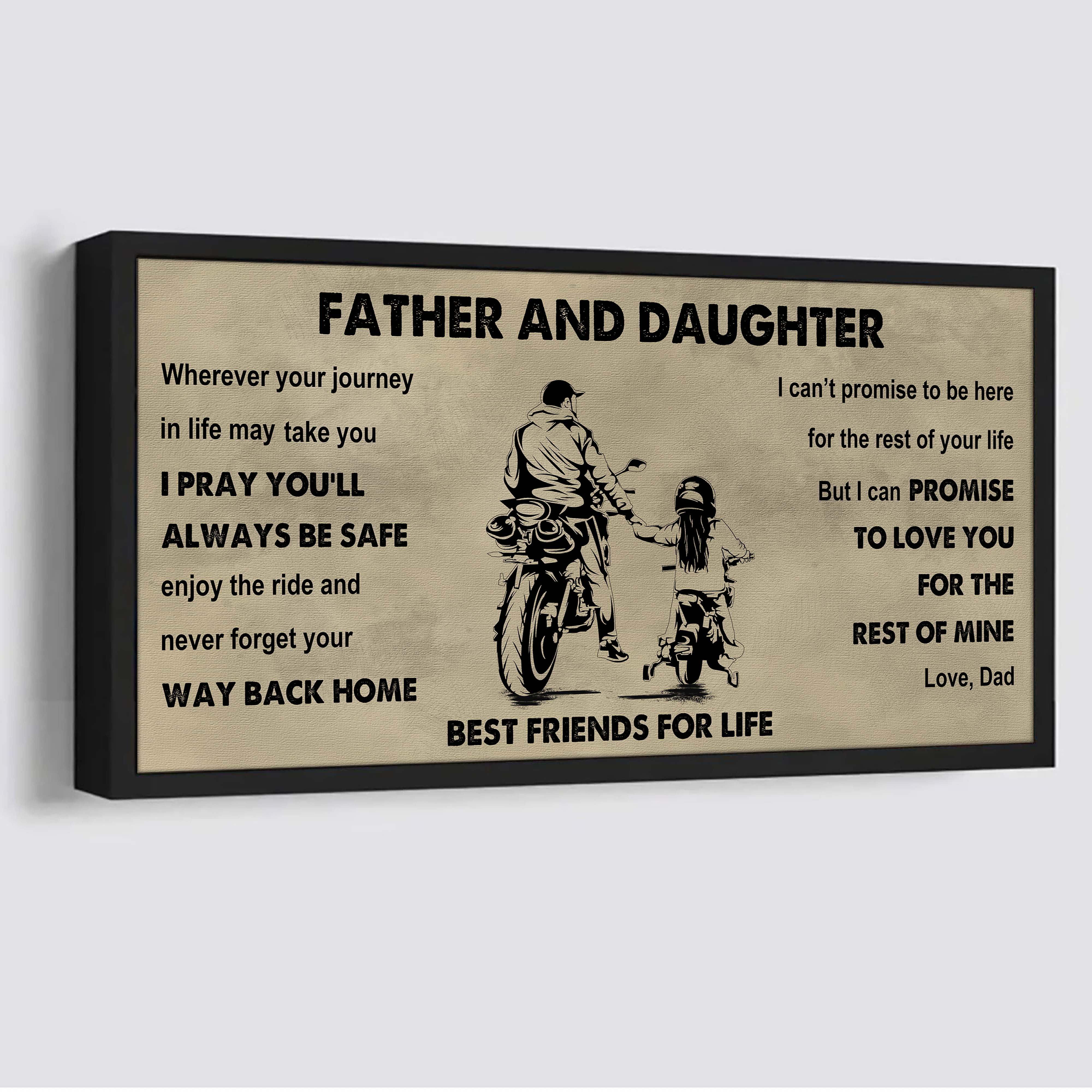 DRB Father And Daughter Best Friends For Life - Ver 2 Never Forget Your Way Back Home Poster Canvas Gift For Daughter From Father