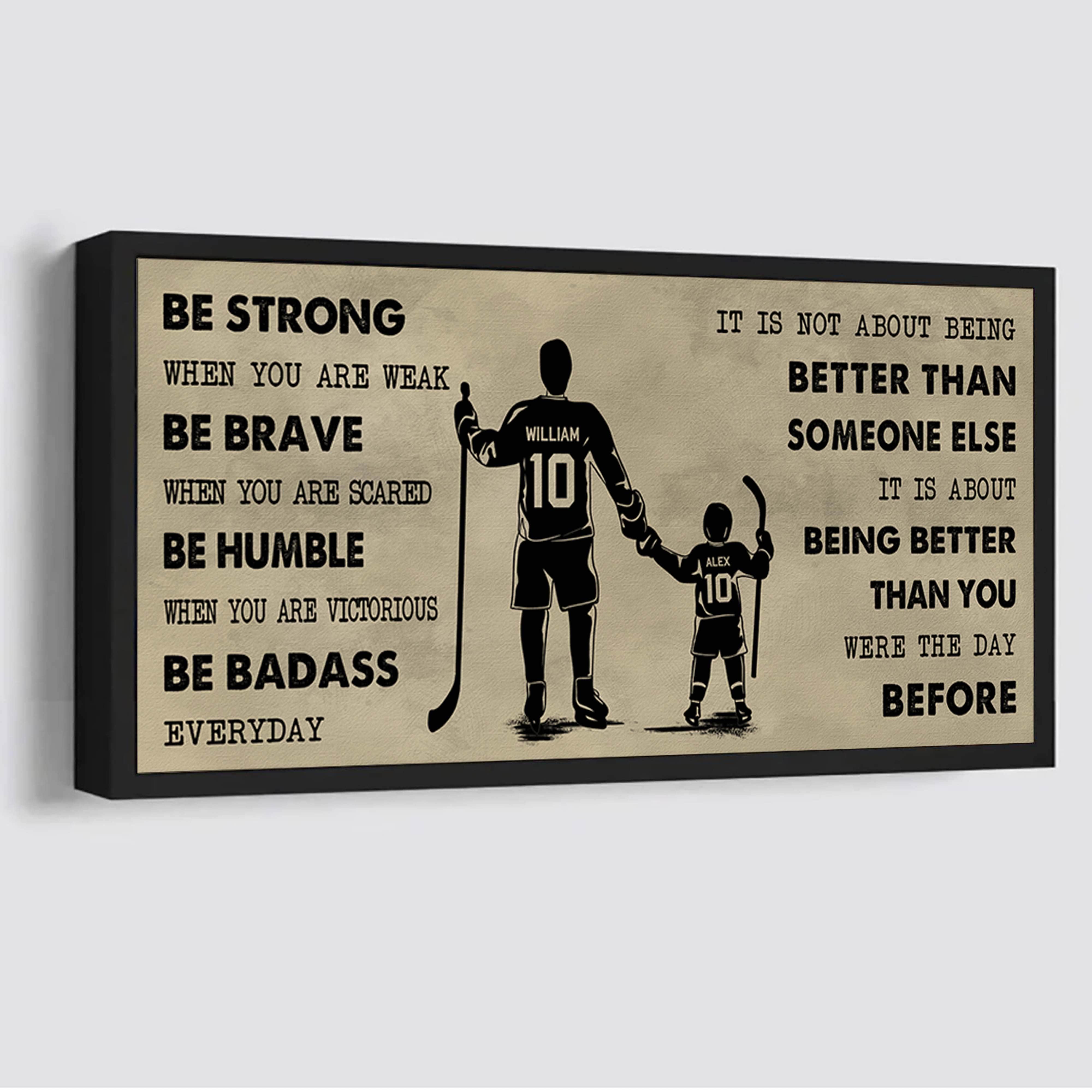 Baseball Poster Canvas From Dad To Son Be Strong When You Are Weak - It Is Not About Being Better Than Someone Else