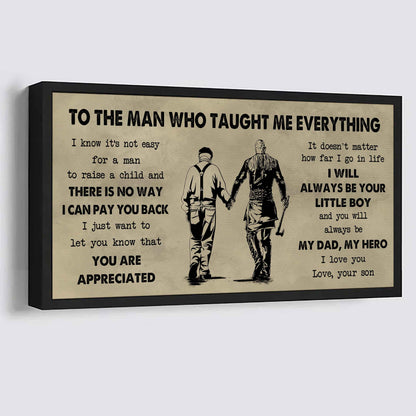 DRB Poster Horizontal Canvas To My DRB Dad I Know It's Not Easy To Raise A Child I Will Always Be Your Little Boy Gift From Son To Dad