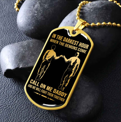 DRB GK Military Chain Silver Plated 18K Gold Plated Call On Me Daddy Gift For Your Dad