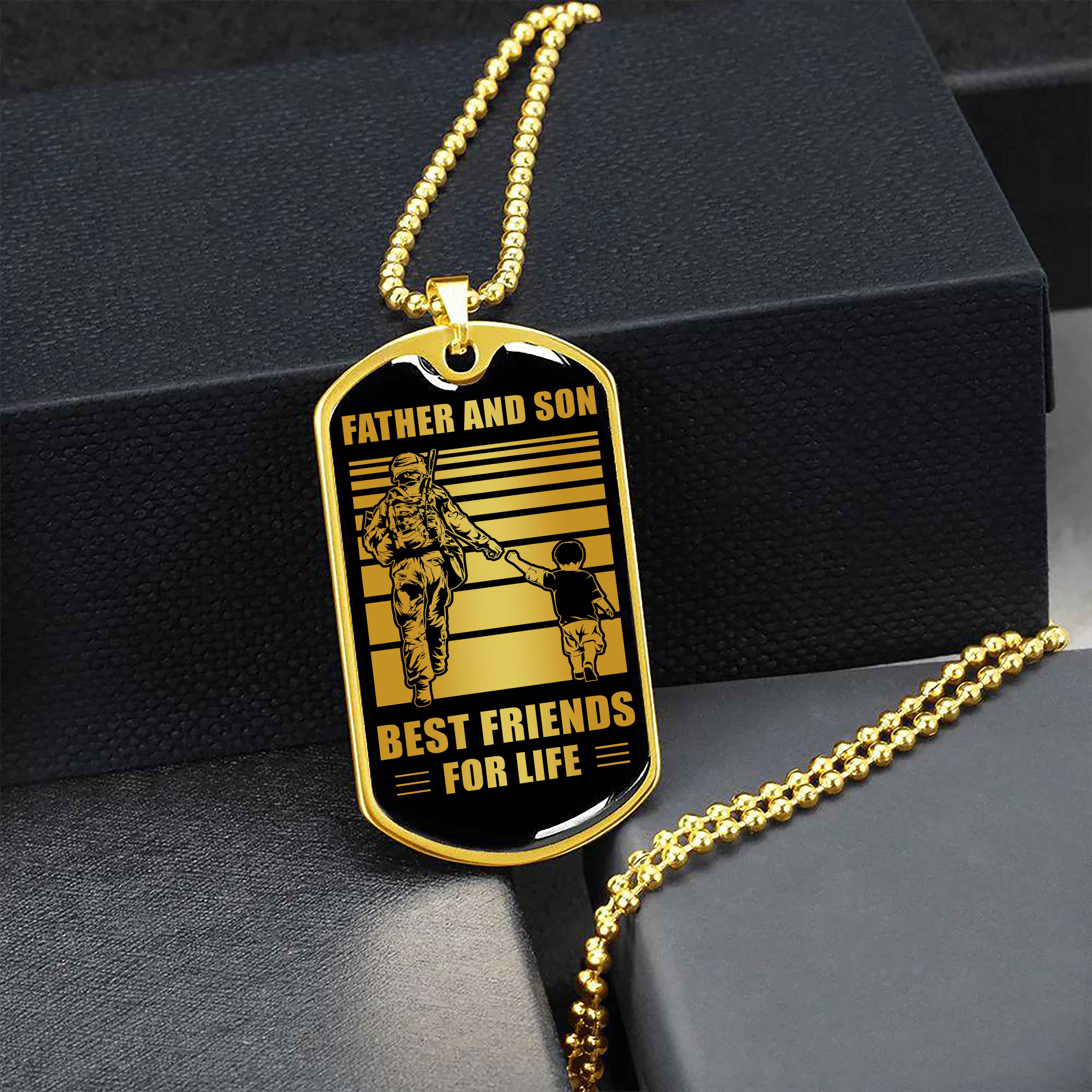 Viking Military Chain Silver Plated 18K Gold Plated Father And Son Best Friend For Life Gift For Your Son
