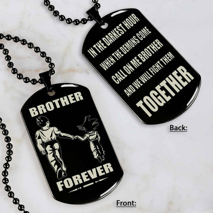 Brothers customizable engraved black dog tag double sided gift from brother, brother forever