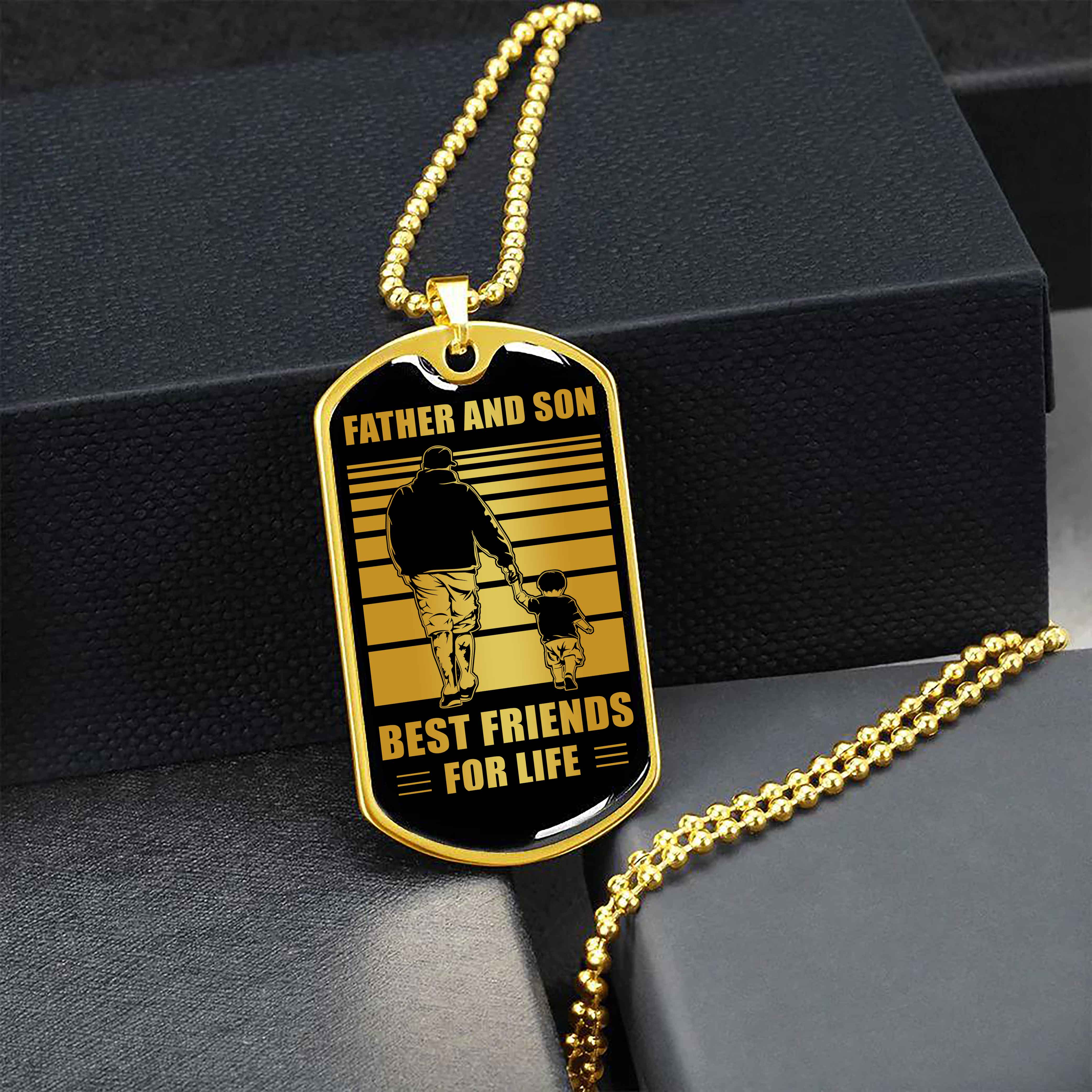 Viking Military Chain Silver Plated 18K Gold Plated Father And Son Best Friend For Life Gift For Your Son