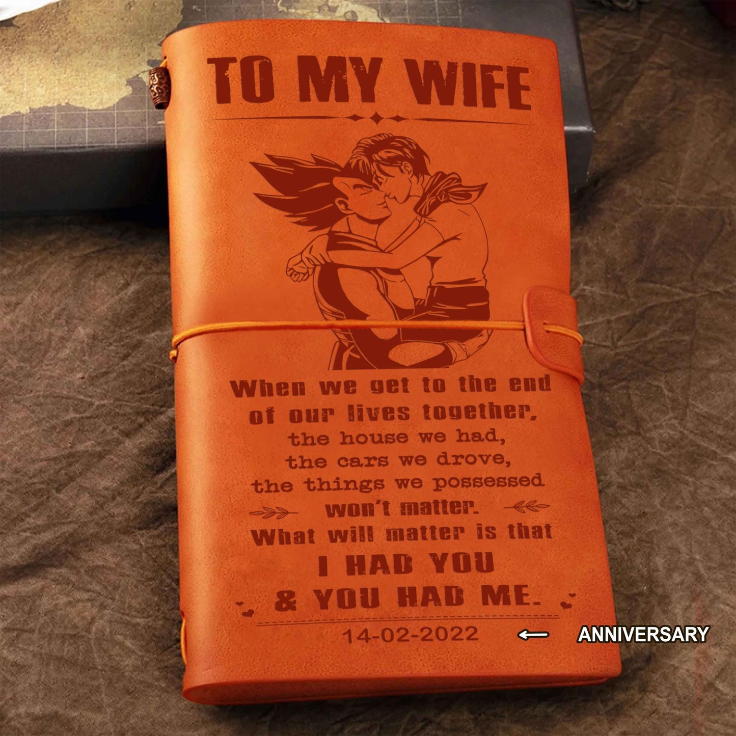 Biker Customizable vintage journal notebook, gifts from husband to wife -Let's go riding
