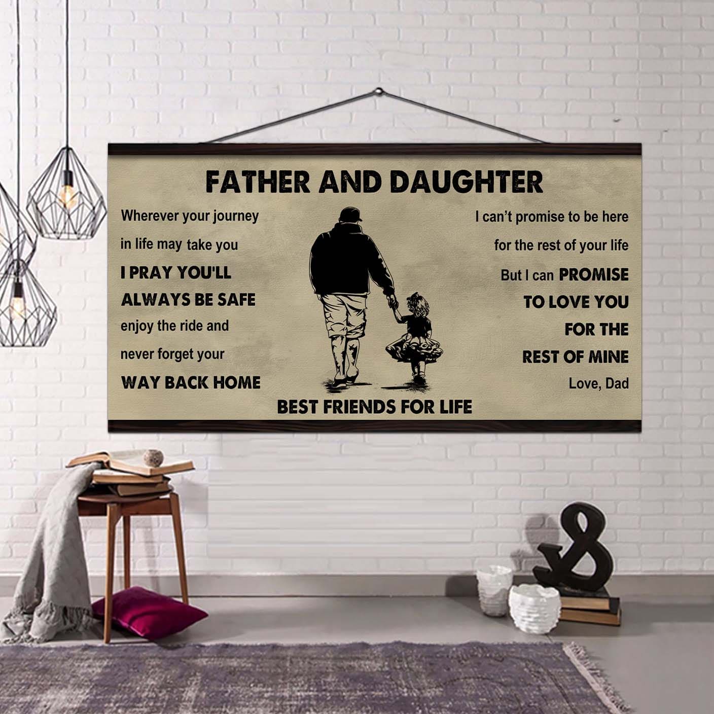 Vikings Father And Daughter Best Friends For Life - Ver 2 Never Forget Your Way Back Home Poster Canvas Gift For Daughter From Father