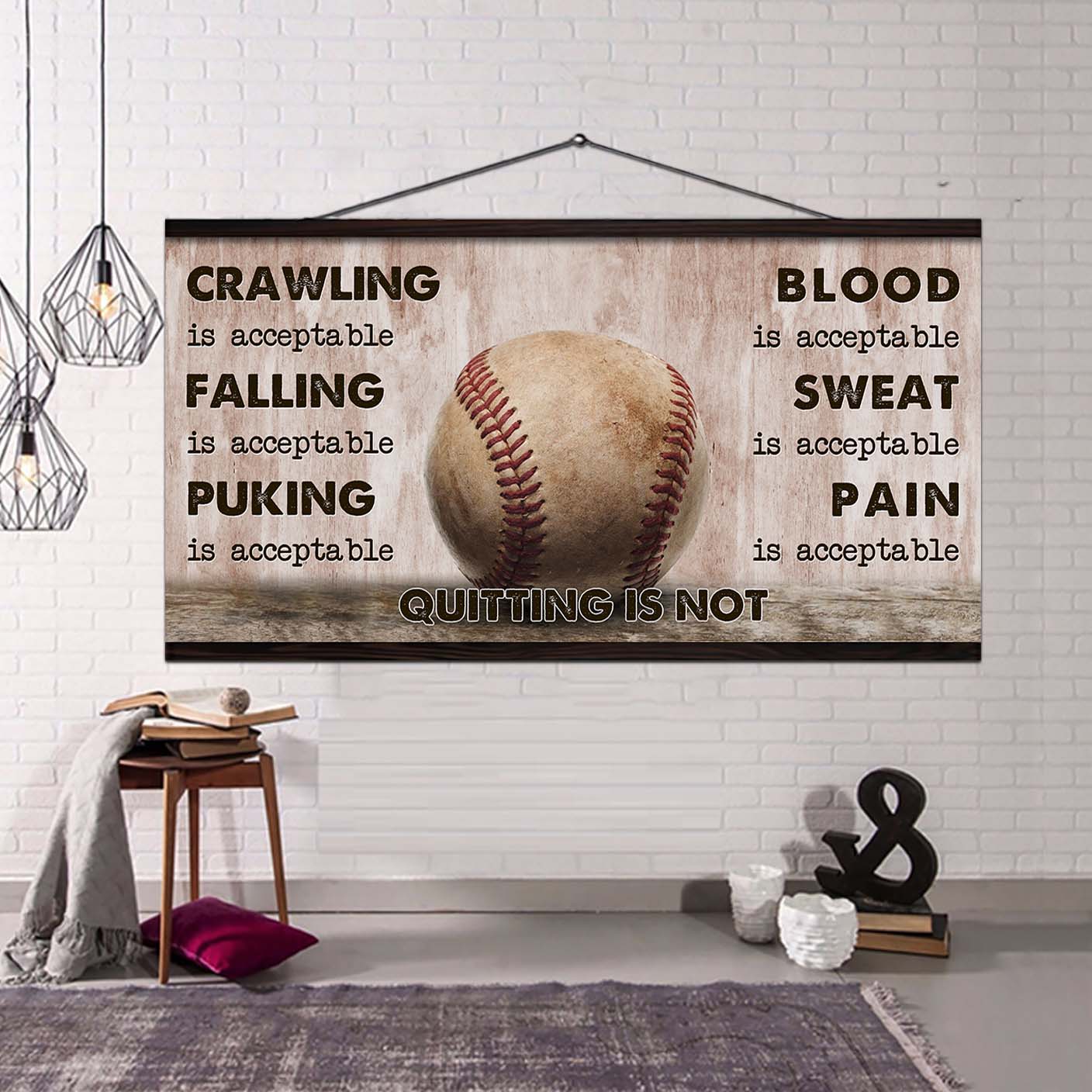 Baselball Poster Canvas Quiting Is Not