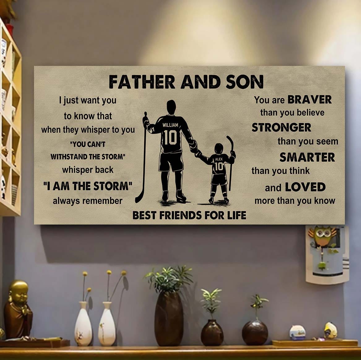 Sport-Family Father And Son Best Friends For Life - I Am The Storm Poster Canvas Gift For Son From Father