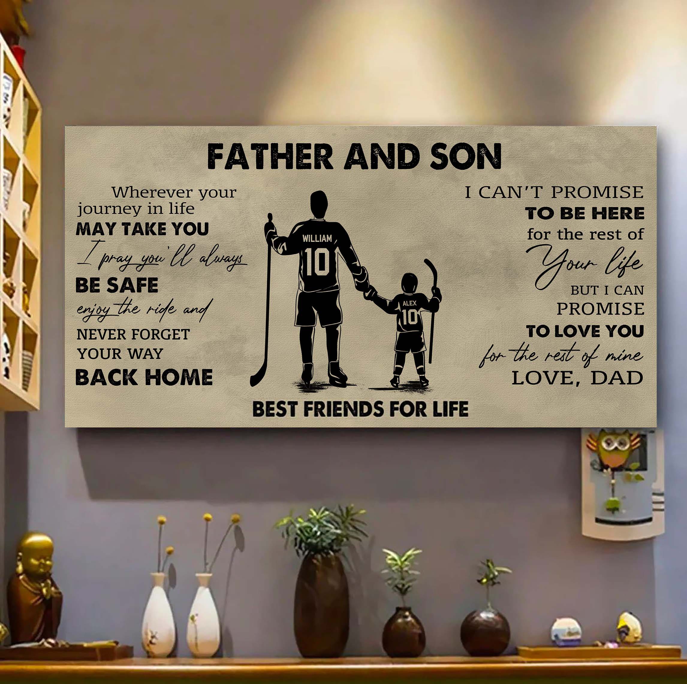 Family Father And Son Best Friends For Life - Never Forget Your Way Back Home Poster Canvas Gift For Son From Father