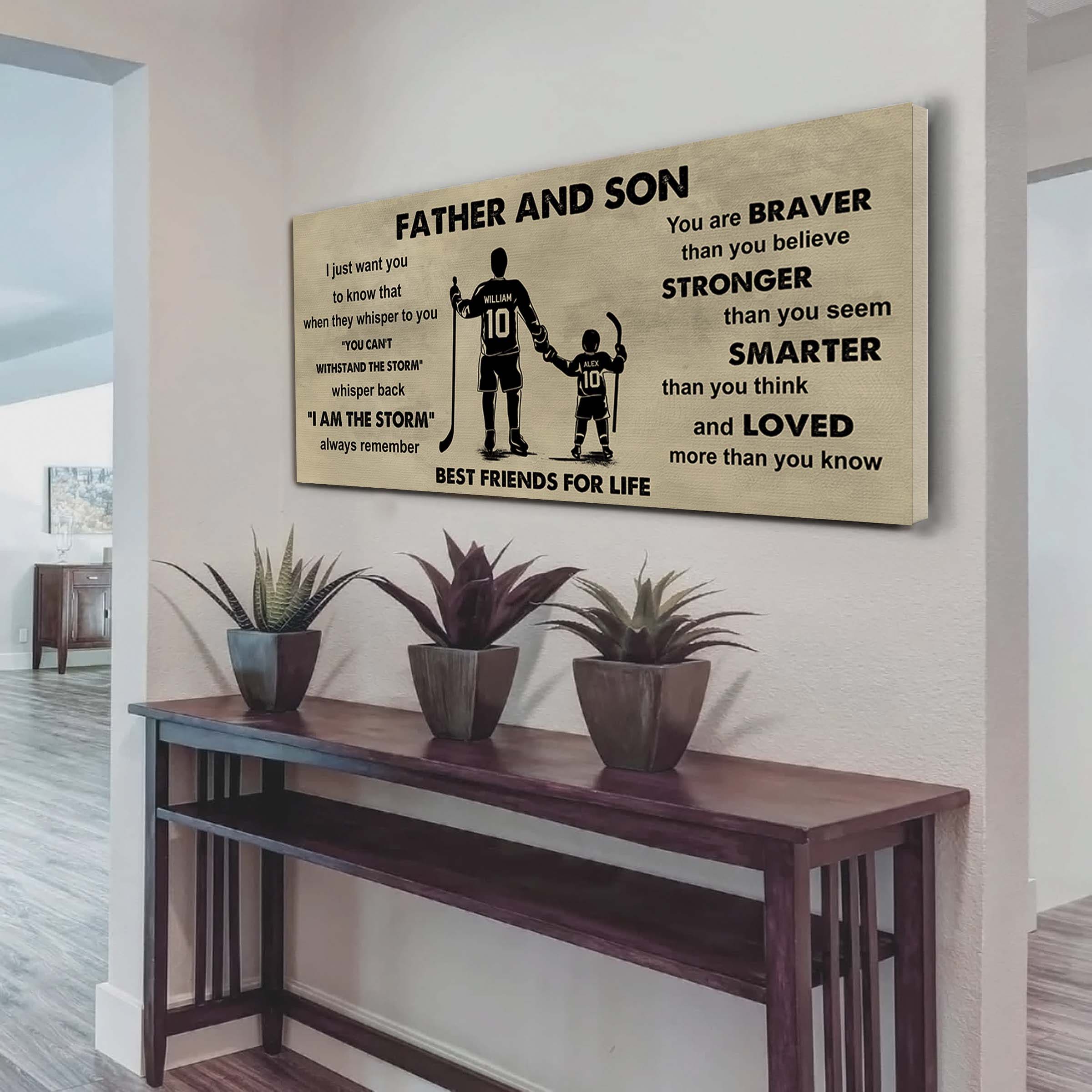 Sport-Family Father And Son Best Friends For Life - I Am The Storm Poster Canvas Gift For Son From Father