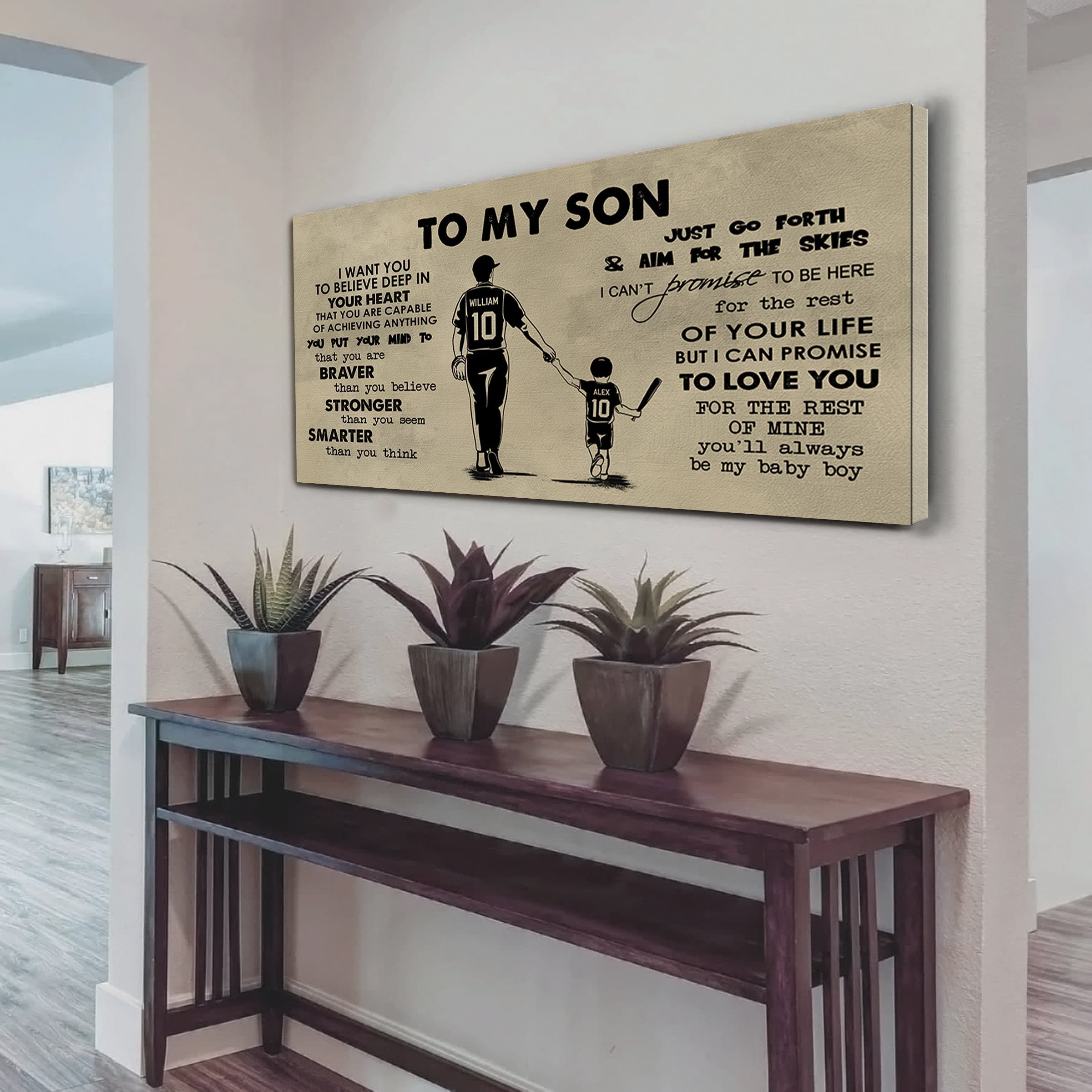 BASKETBALL TO MY SON- I WANT YOU TO BELIEVE- CANVAS POSTER