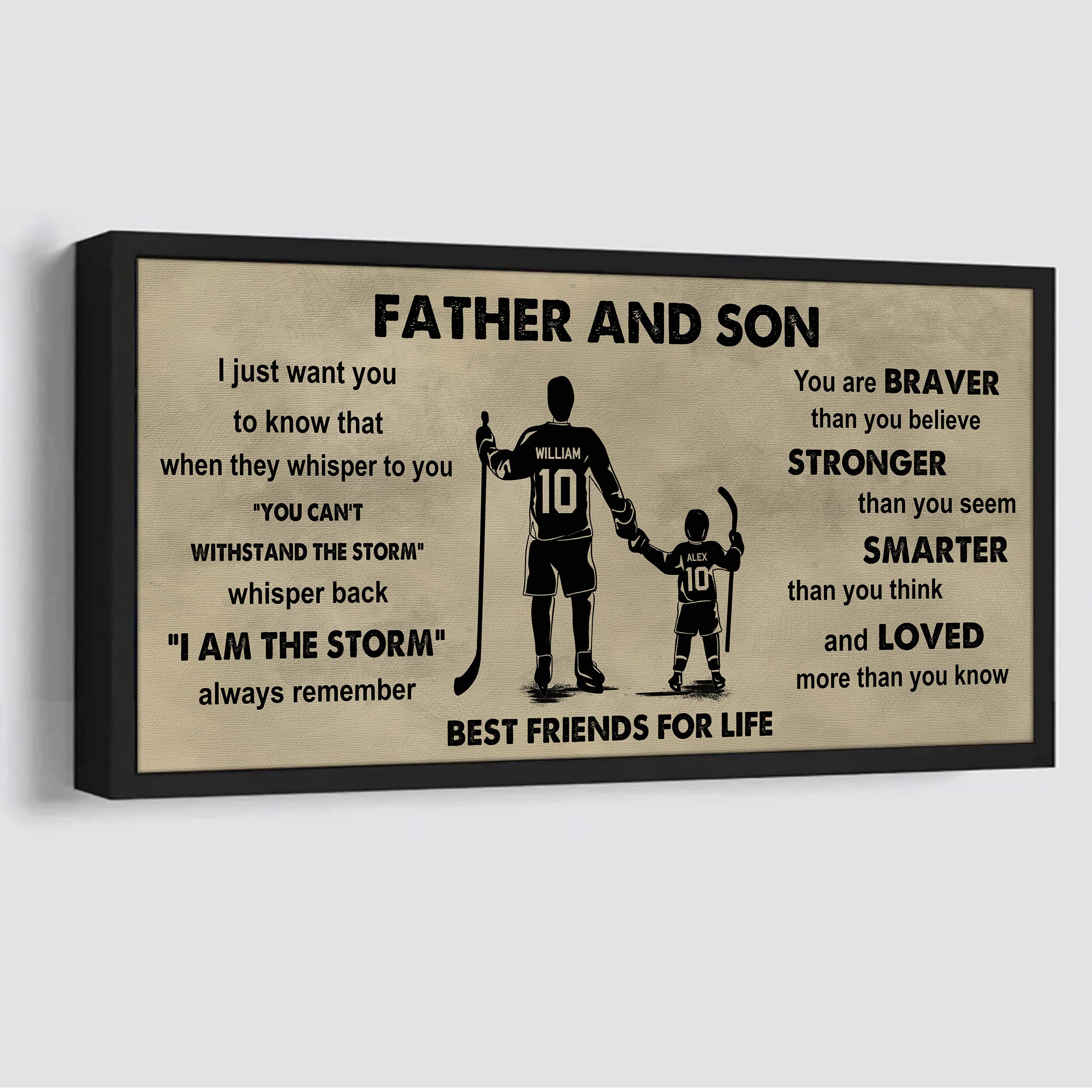 Sport-Family Father And Son Best Friends For Life - I Am The Storm Poster Canvas Gift For Son From Father