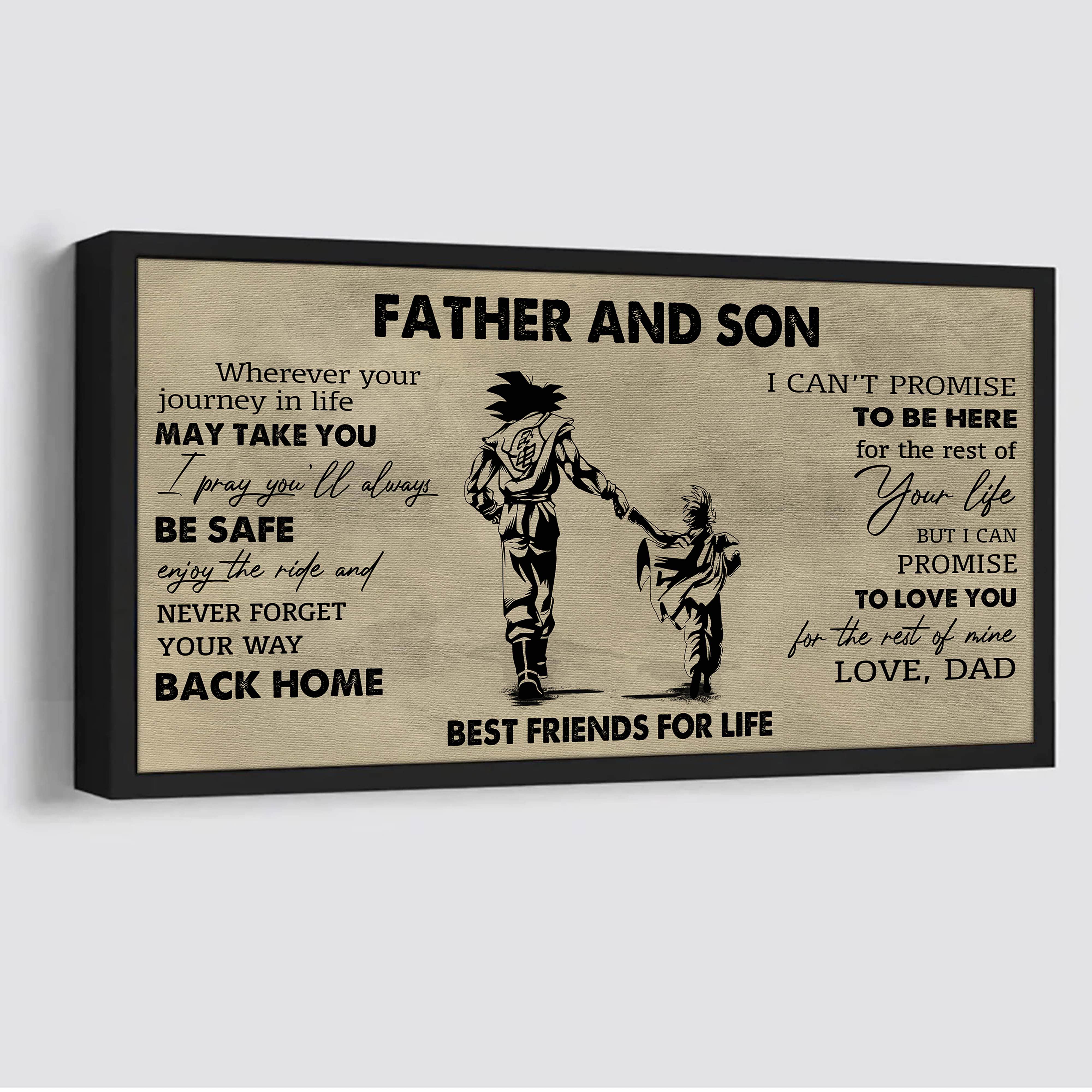 DRB Father And Son Best Friends For Life - Never Forget Your Way Back Home Poster Canvas Gift For Son From Father-Photo Upload