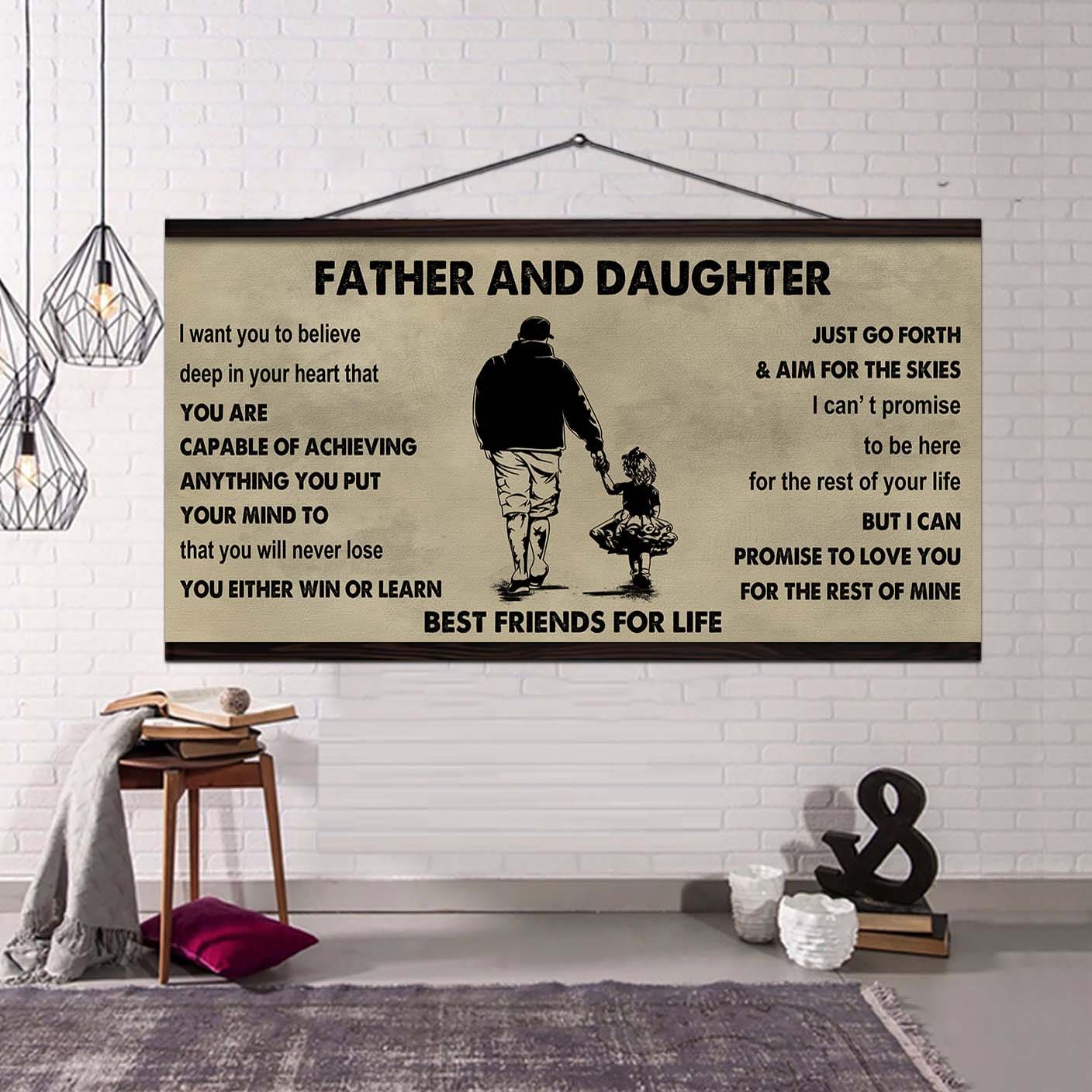 Vikings Father And Daughter Best Friends For Life - Ver 2 You Will Never Lose Poster Canvas Gift For Daughter From Father