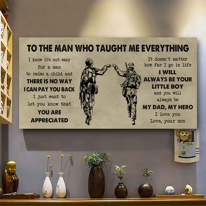 DRB Poster Horizontal Canvas To My DRB Dad I Know It's Not Easy To Raise A Child I Will Always Be Your Little Boy Gift From Son To Dad
