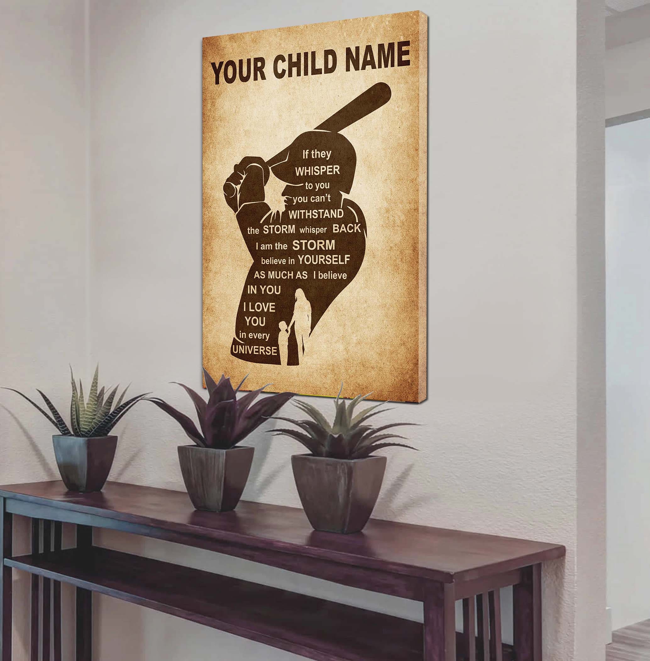 Personalized Your Child Name From Mom To Son Basketball Poster Canvas If They Whisper To You - I Love You In Every Universe