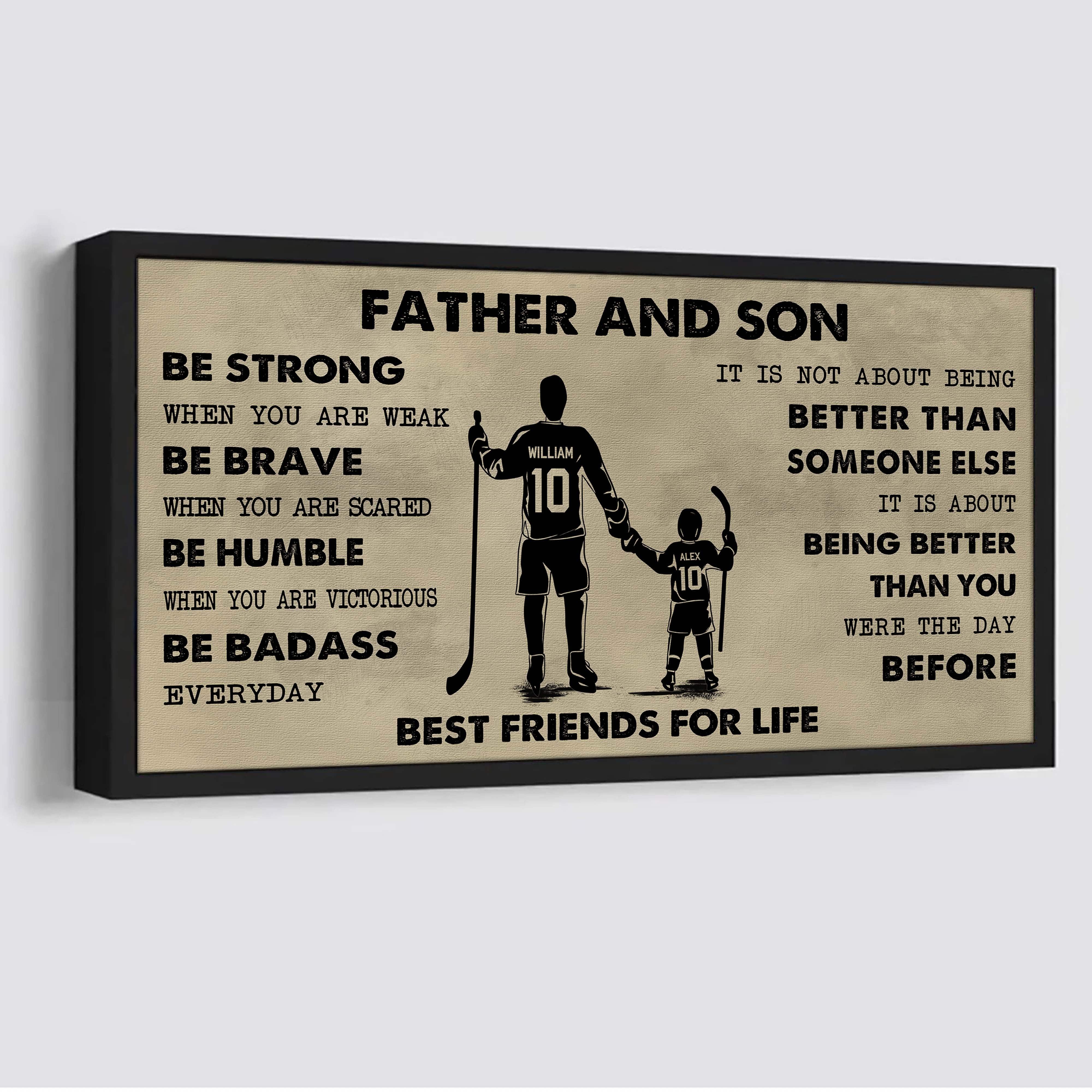 Sport-Family Father And Son Best Friends For Life - Be Strong When You Are Weak Poster Canvas Gift For Son From Father