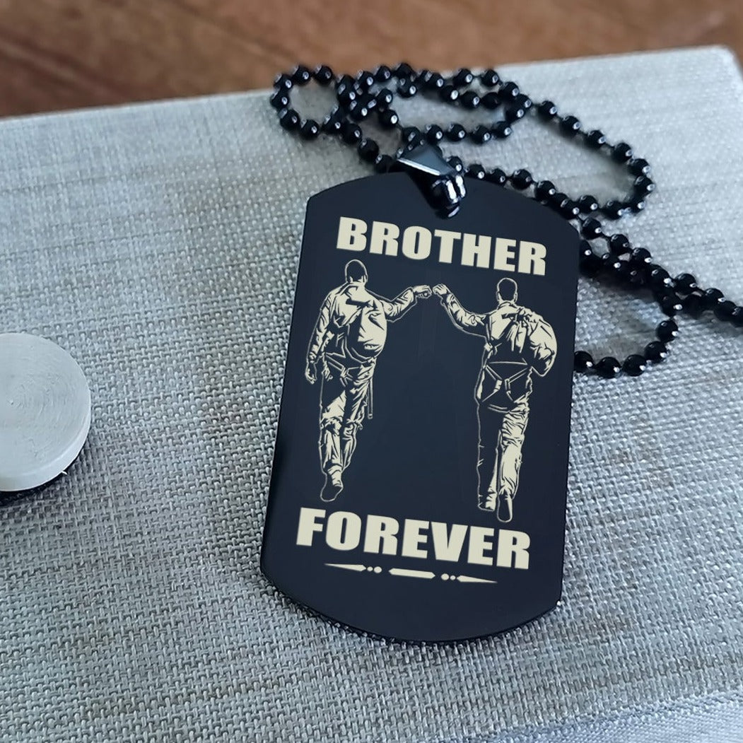 Vikings customizable engraved black dog tag double sided gift from brother, brother forever