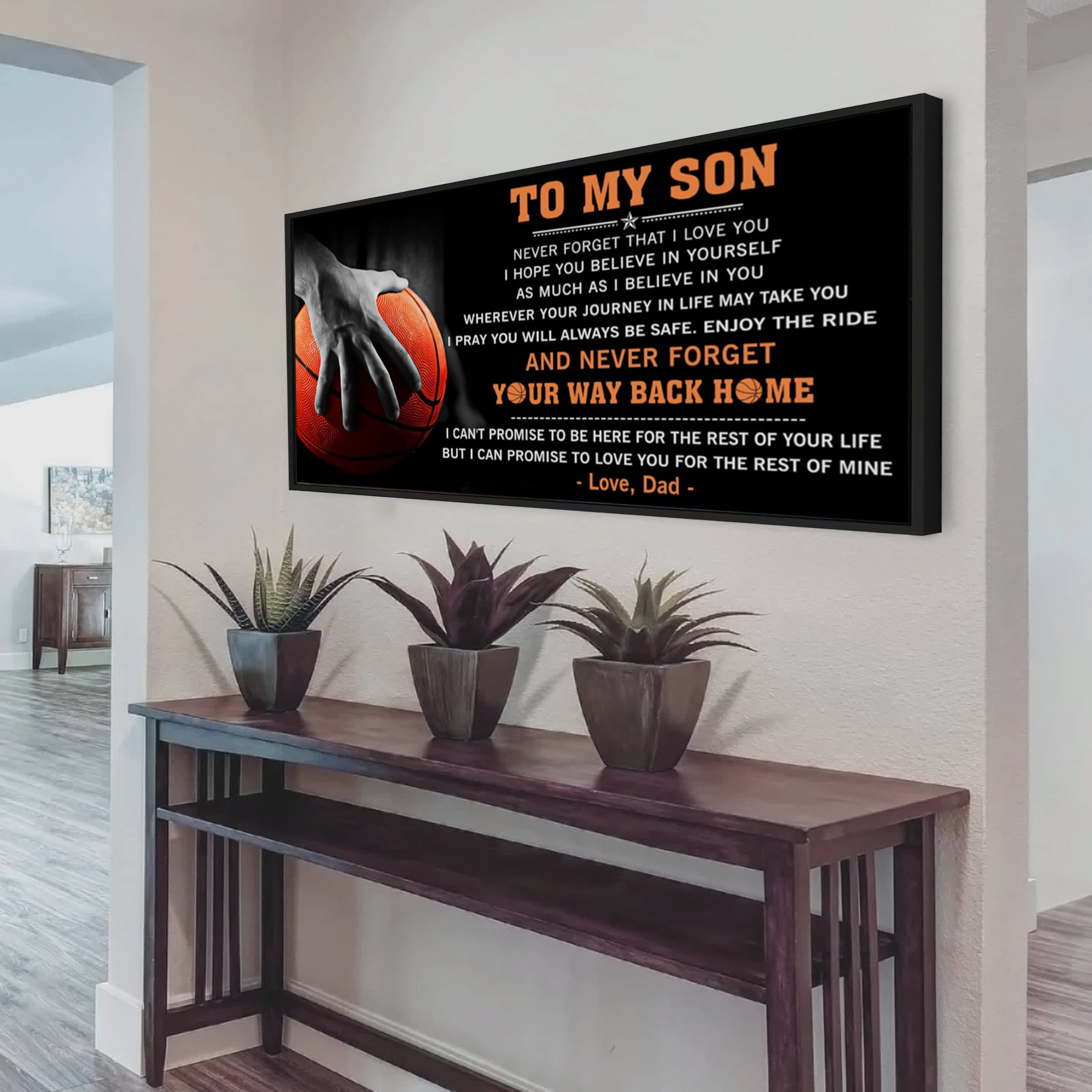 Customizable basketball – dad to son - way back home