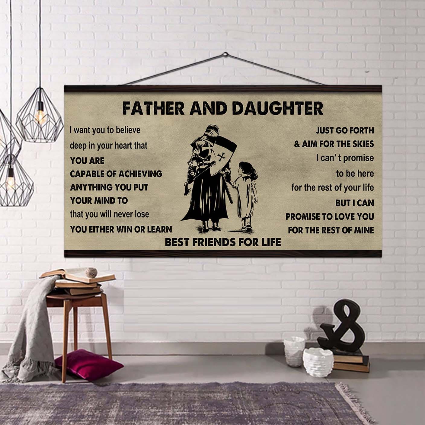 Vikings Father And Daughter Best Friends For Life - Ver 2 You Will Never Lose Poster Canvas Gift For Daughter From Father