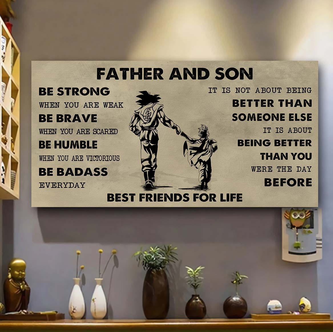 Soldier Father And Son Best Friends For Life - Be Strong When You Are Weak Poster Canvas Gift For Son From Father