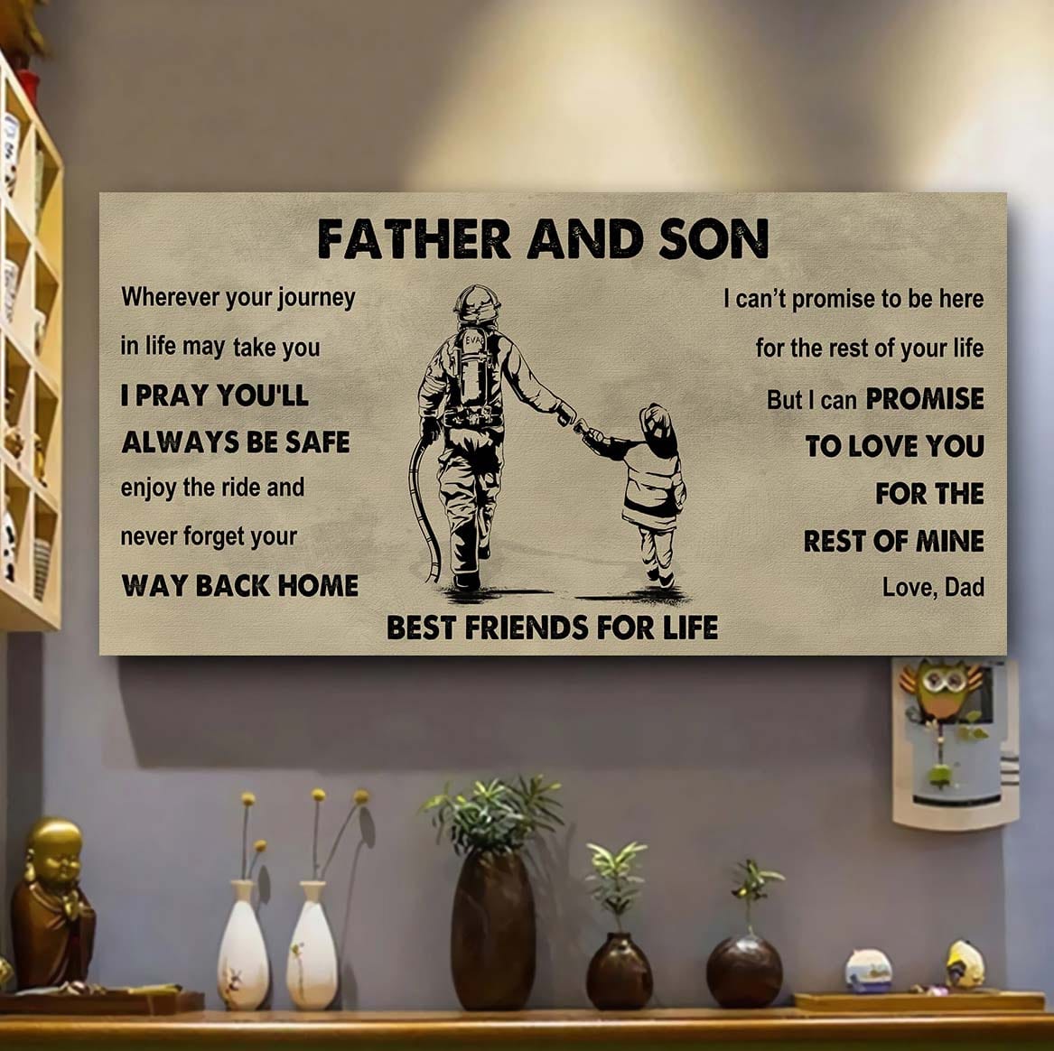 Soldier Father And Son Best Friends For Life - Ver 2 Never Forget Your Way Back Home Poster Canvas Gift For Son From Father