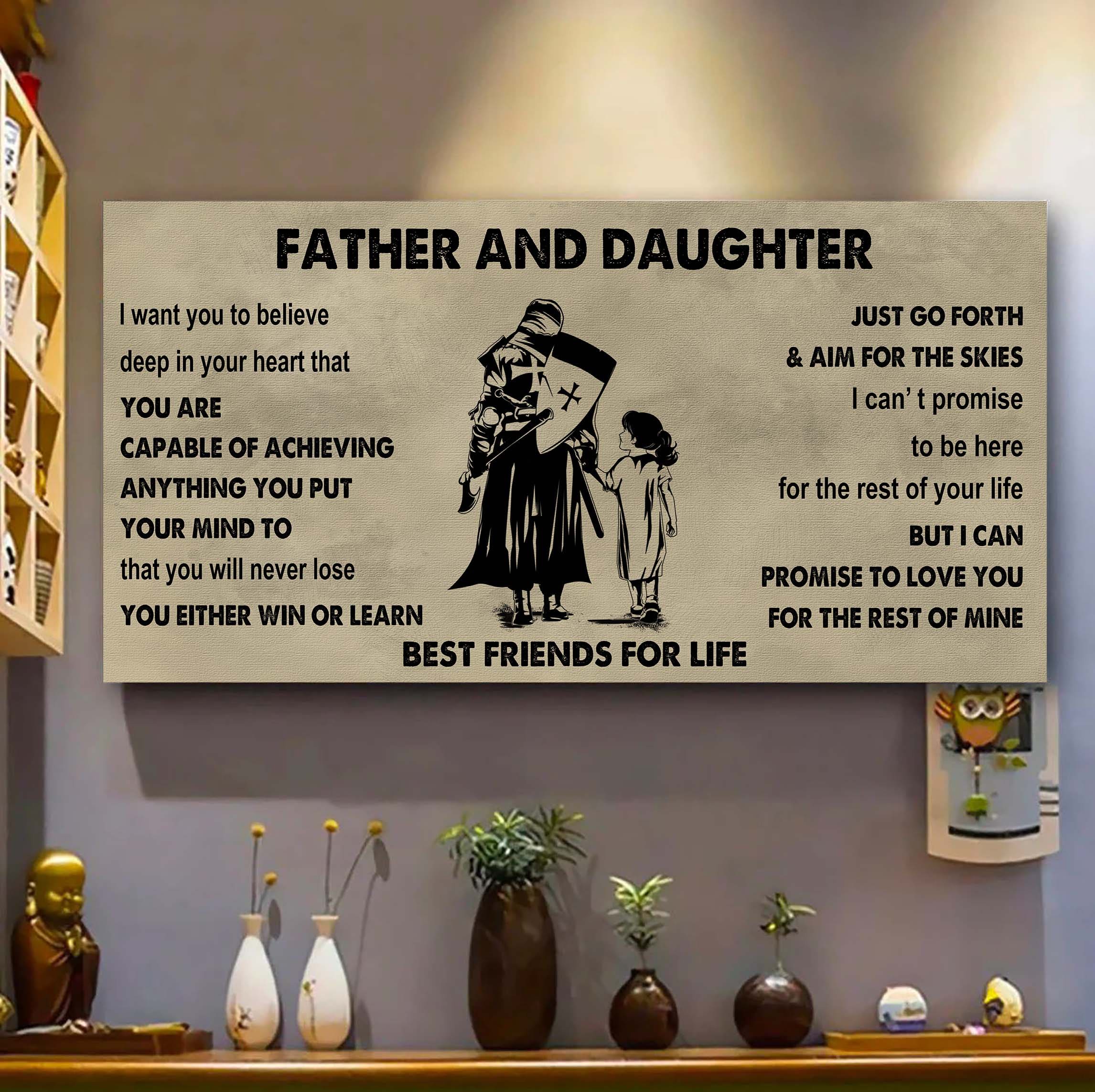 Family Father And Daughter Best Friends For Life - Ver 2 You Will Never Lose Poster Canvas Gift For Daughter From Father