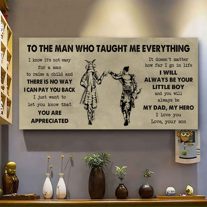 DRB Poster Horizontal Canvas To My DRB Dad I Know It's Not Easy To Raise A Child I Will Always Be Your Little Boy Gift From Son To Dad