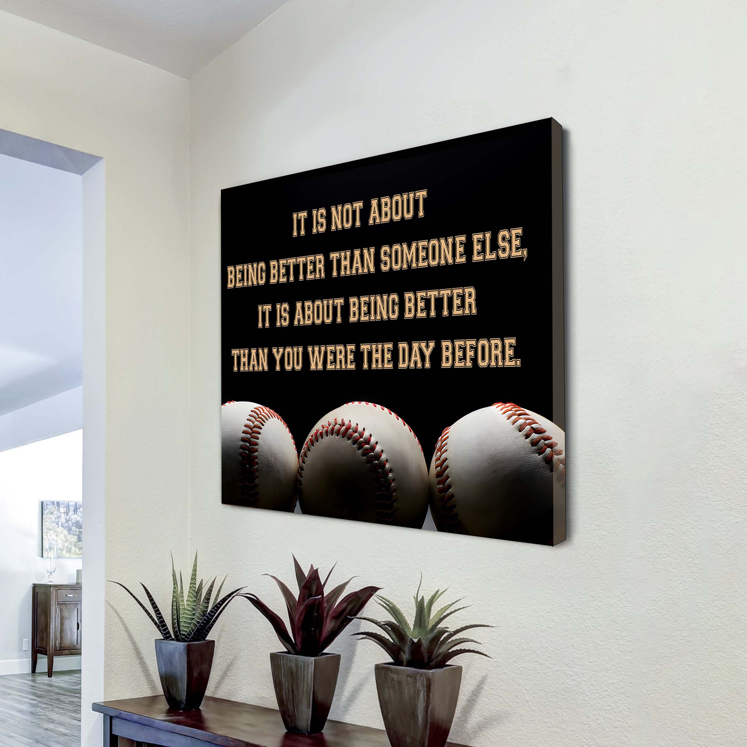 Basketball Square Poster Canvas It's Not About Being Better Than Someone Else It's About Being Better Than You Were The Day Before