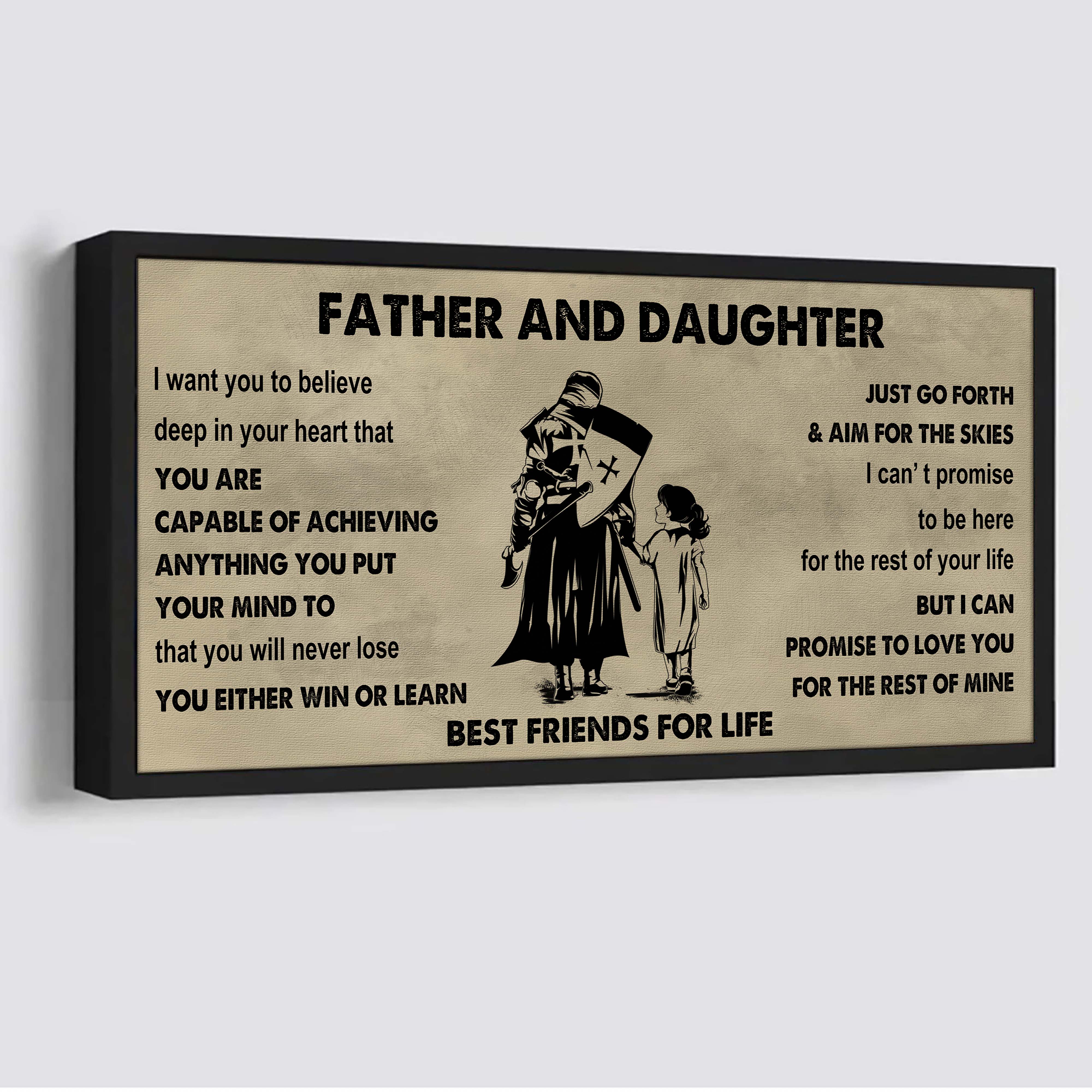 Biker Father And Daughter Best Friends For Life - Ver 2 You Will Never Lose Poster Canvas Gift For Daughter From Father