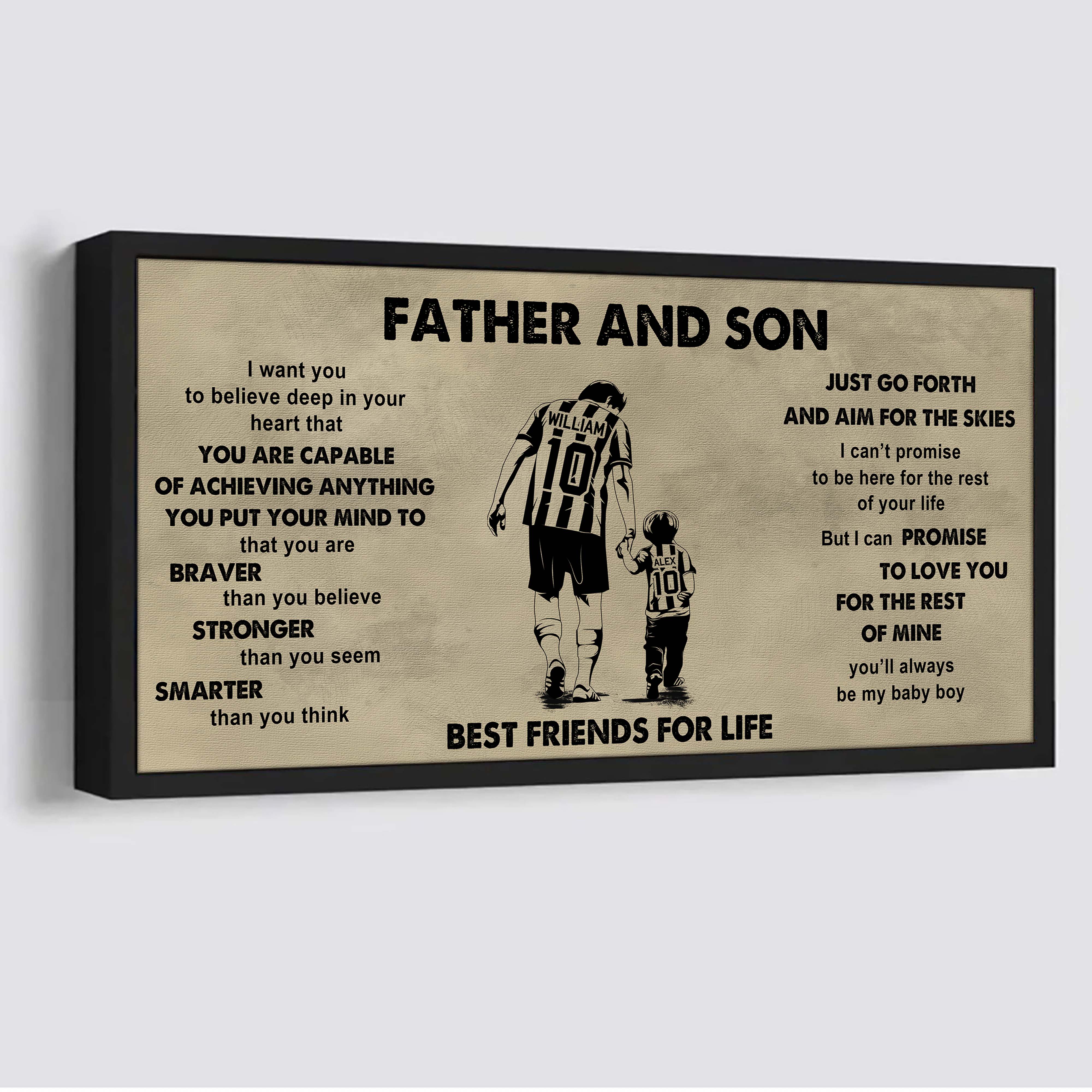 Family Father And Son Best Friends For Life - That You Are Braver Than You Believe Poster Canvas Gift For Son From Father