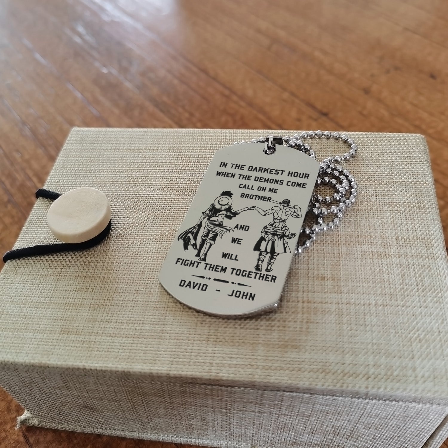 Soldier customizable engraved brother dog tag gift from brother