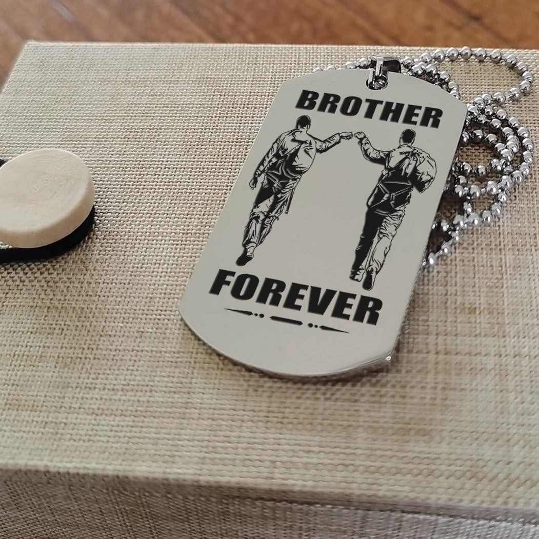 Brothers customizable engraved black dog tag double sided gift from brother, brother forever