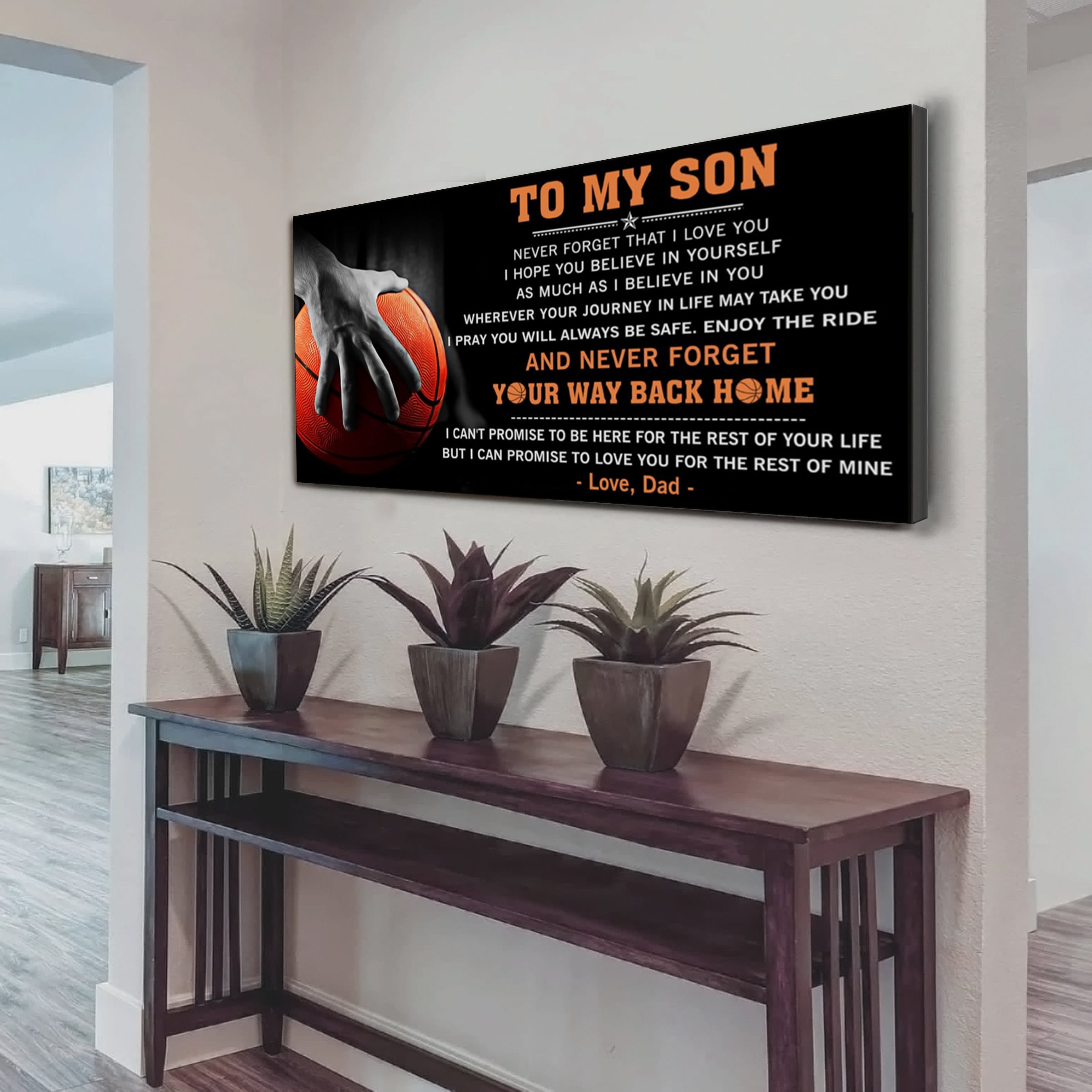 Customizable basketball – dad to son - way back home