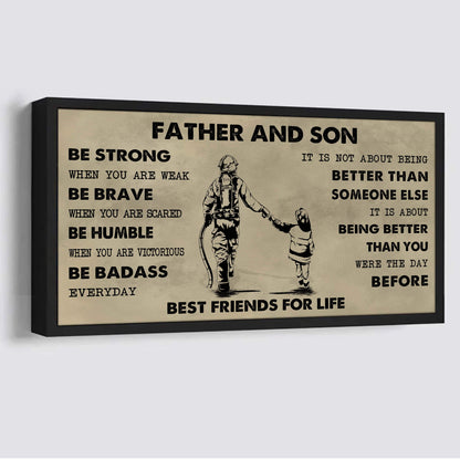 Ver 2 Family Father And Daughter Best Friends For Life - Be Strong When You Are Weak Poster Canvas Gift For Daughter From Father