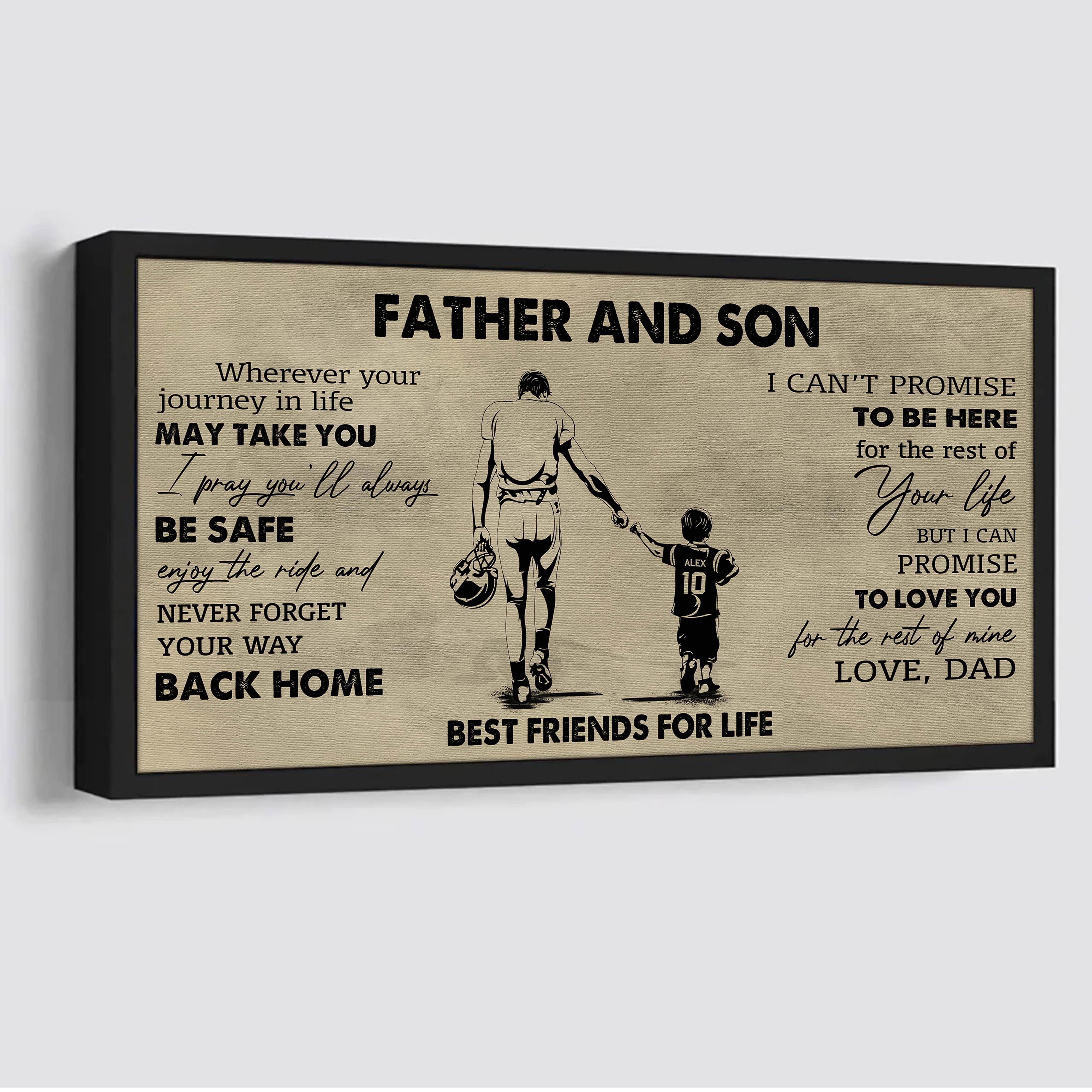 Family Father And Son Best Friends For Life - Never Forget Your Way Back Home Poster Canvas Gift For Son From Father